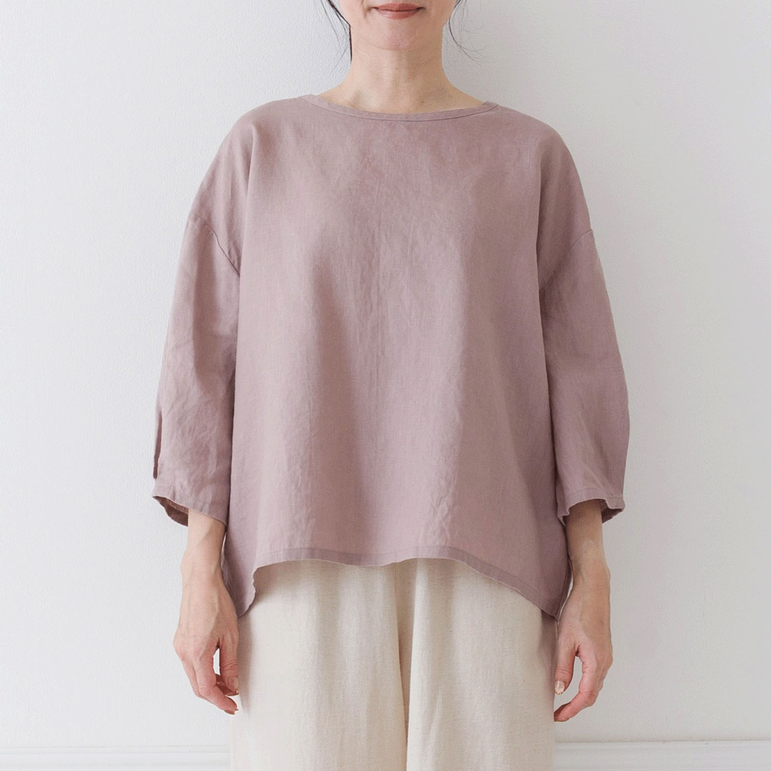 【お取り寄せ】Crea delice リネン袖口タックボリューム7分袖ブラウス - 画像23