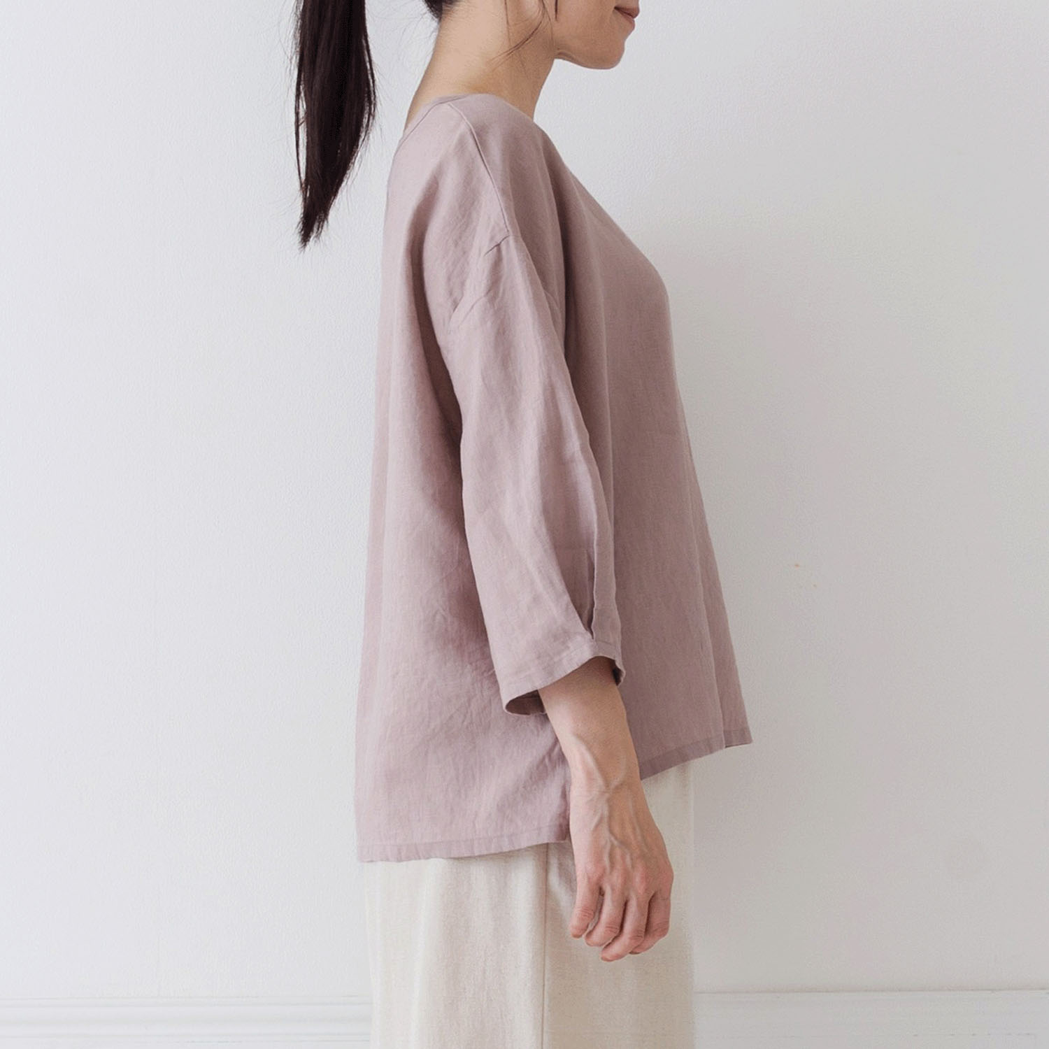 【お取り寄せ】Crea delice リネン袖口タックボリューム7分袖ブラウス - 画像25