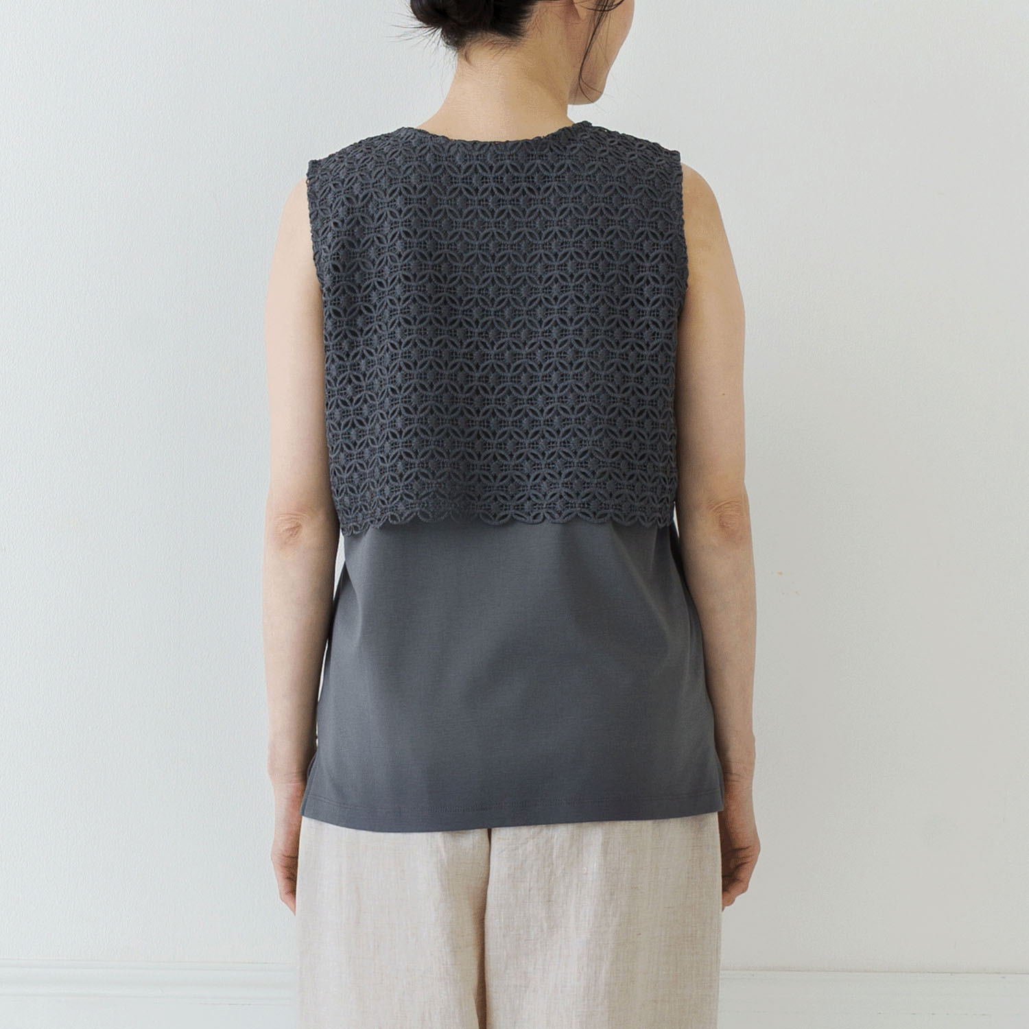 【お取り寄せ】Crea delice 強撚スムースレース使いタンクトップ - 画像15