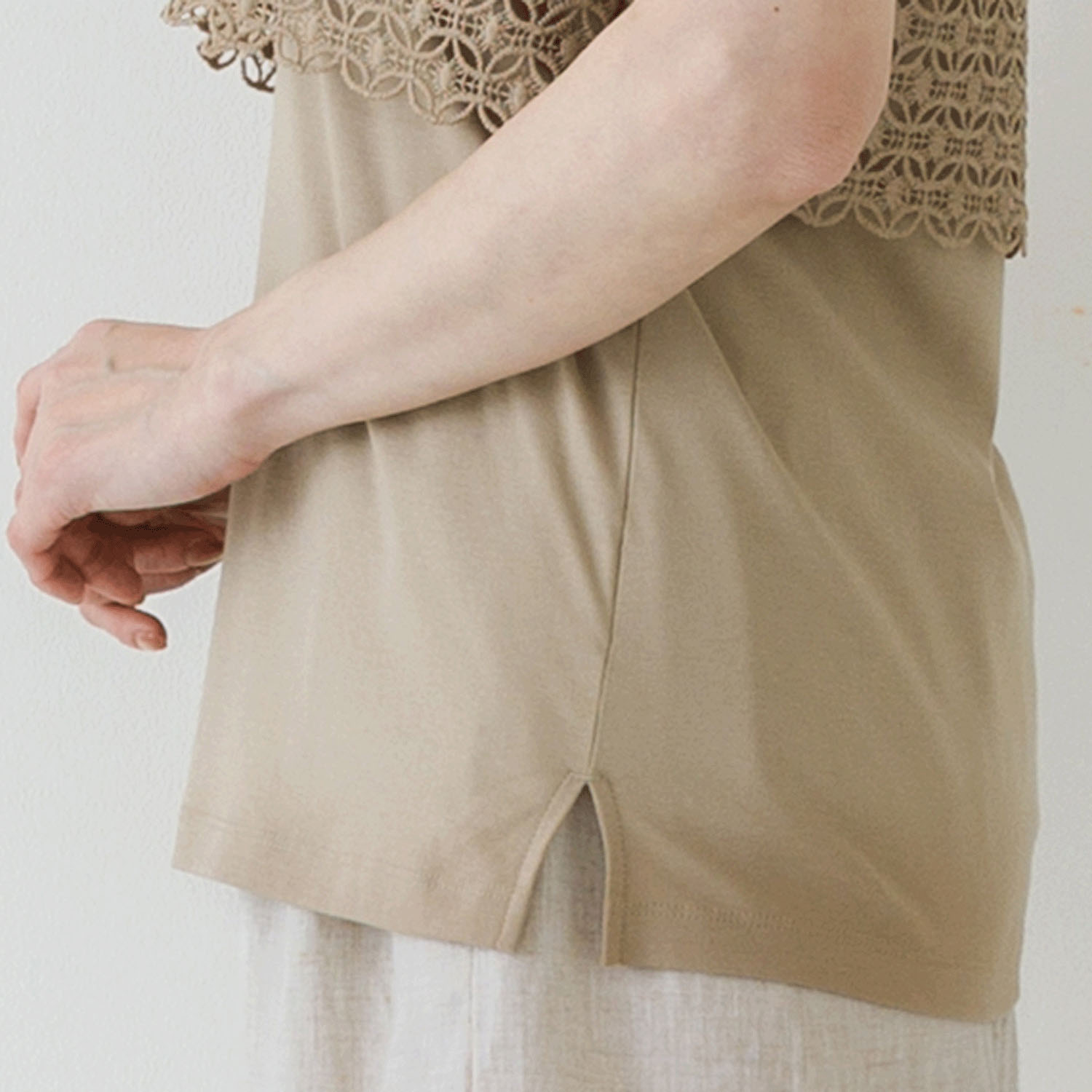 【お取り寄せ】Crea delice 強撚スムースレース使いタンクトップ - 画像20