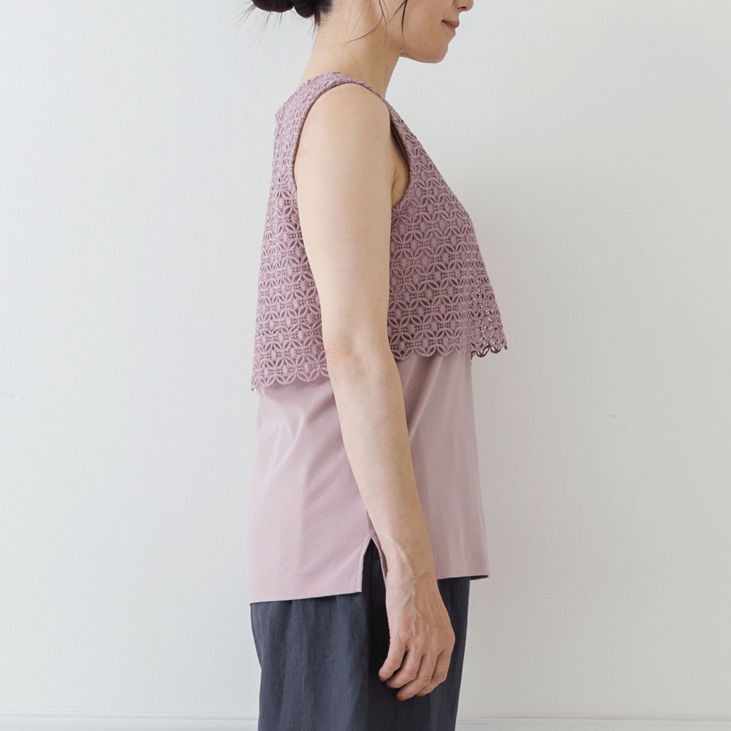 【お取り寄せ】Crea delice 強撚スムースレース使いタンクトップ - 画像23