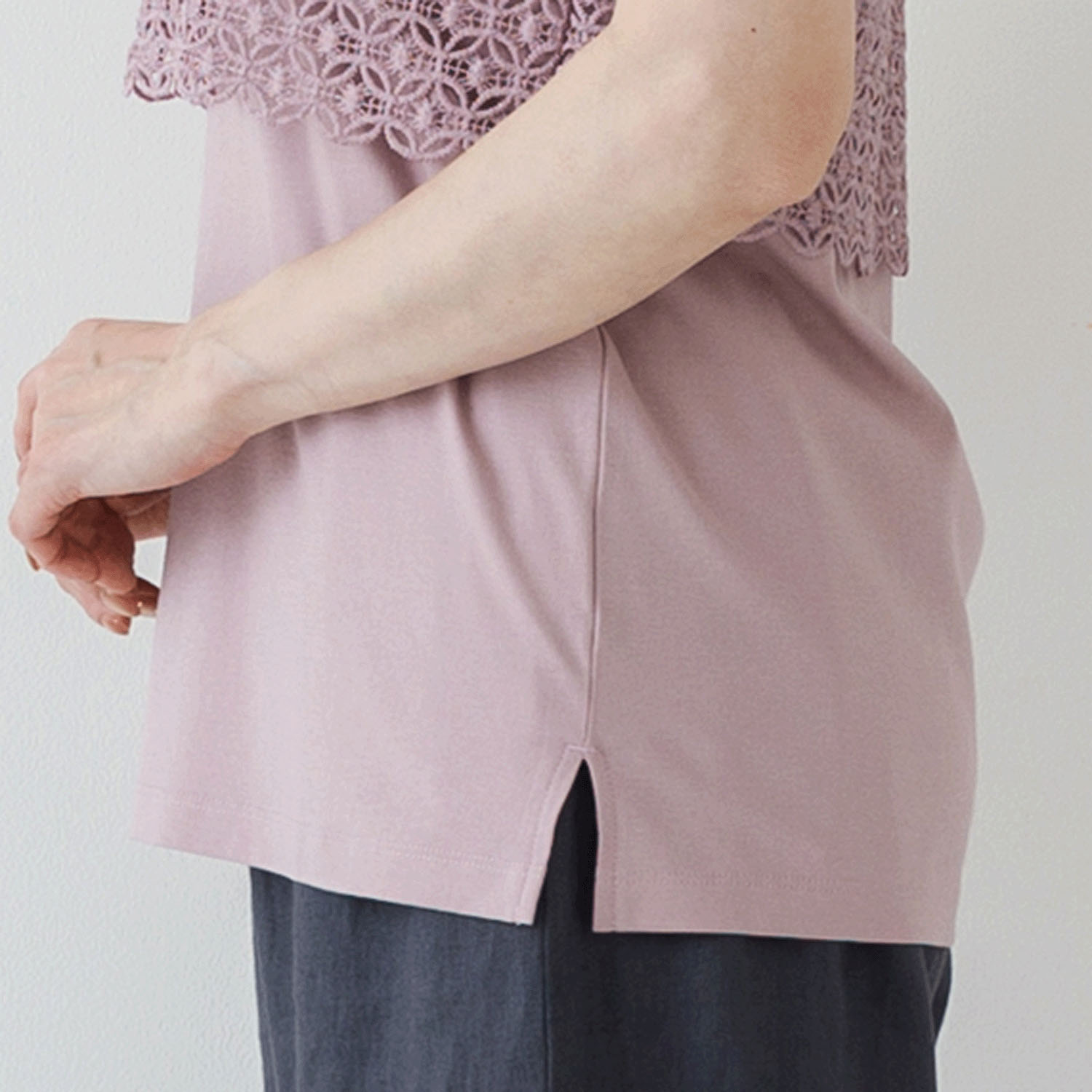 【お取り寄せ】Crea delice 強撚スムースレース使いタンクトップ - 画像24