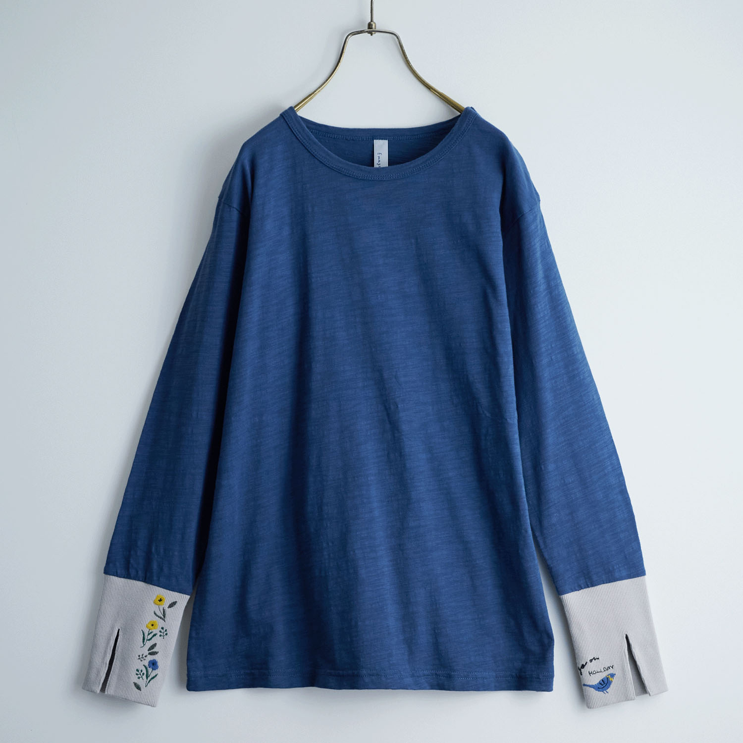 Emago リブ切替え刺繍ロングスリーブ - 画像4