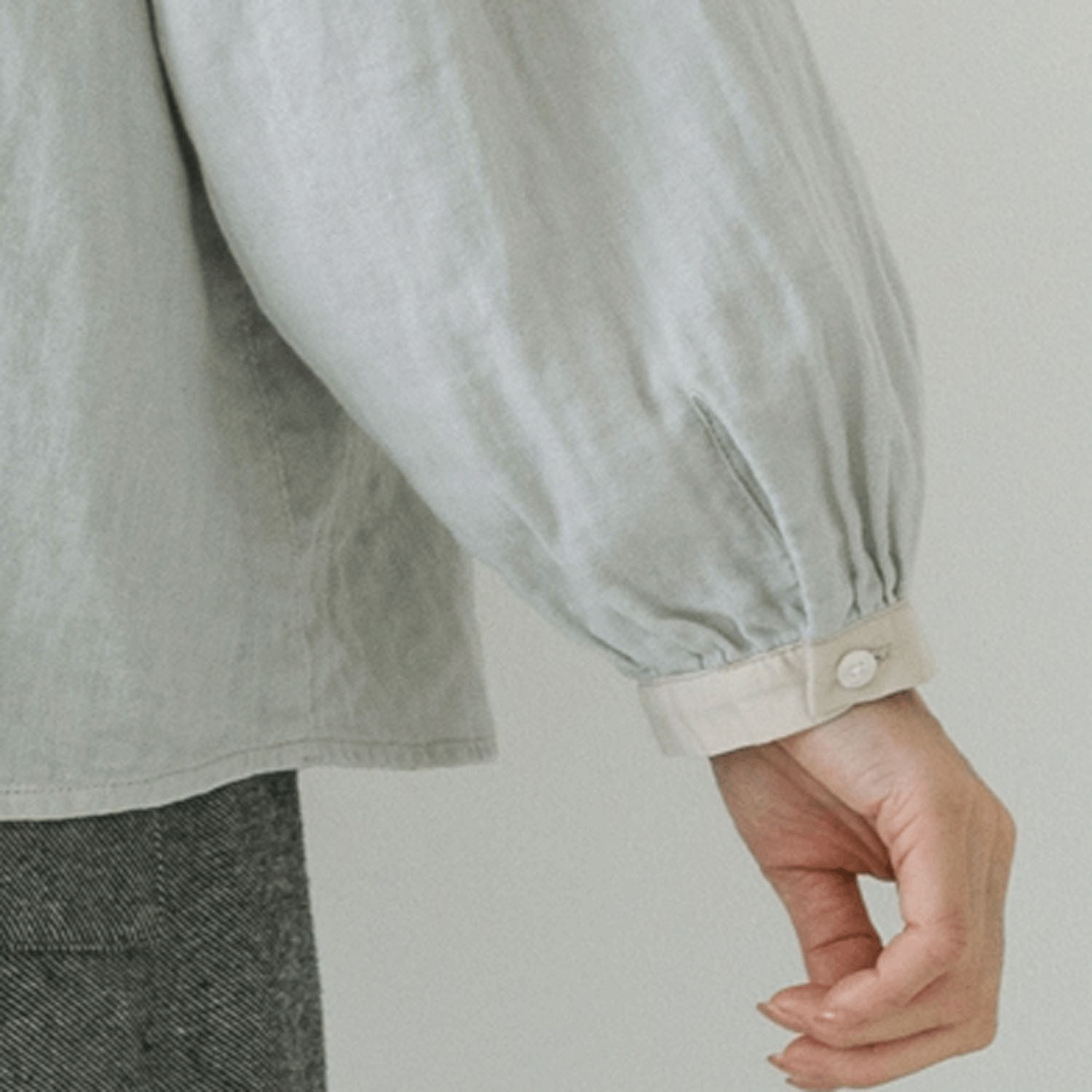 【お取り寄せ】Crea delice コットンWガーゼ2枚襟ボリューム袖ブラウス - 画像6