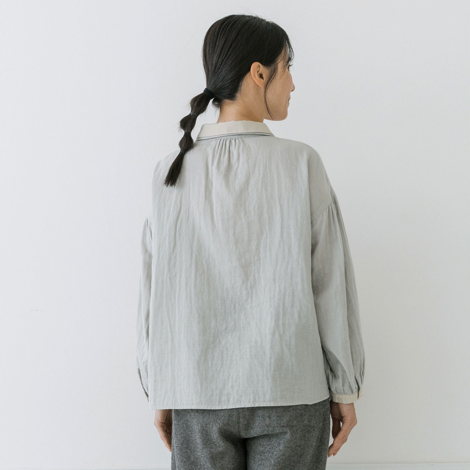 【お取り寄せ】Crea delice コットンWガーゼ2枚襟ボリューム袖ブラウス - 画像9