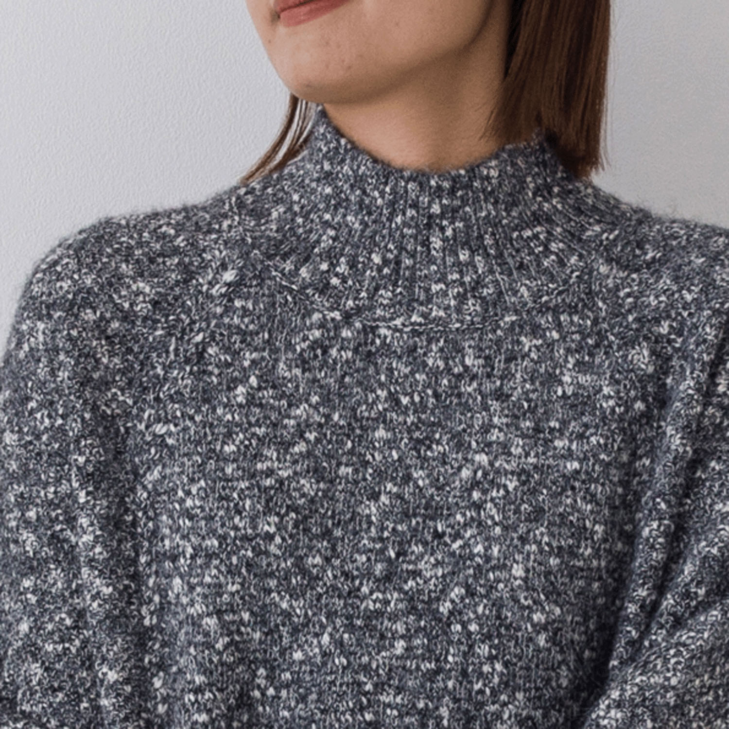 【お取り寄せ】kermu メランジニットカノコ編みハイネックセーター - 画像3