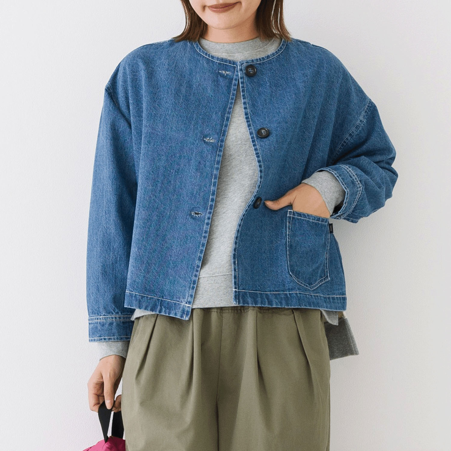 【お取り寄せ】Kermu  9オンスデニムノーカラージャケット - 画像11