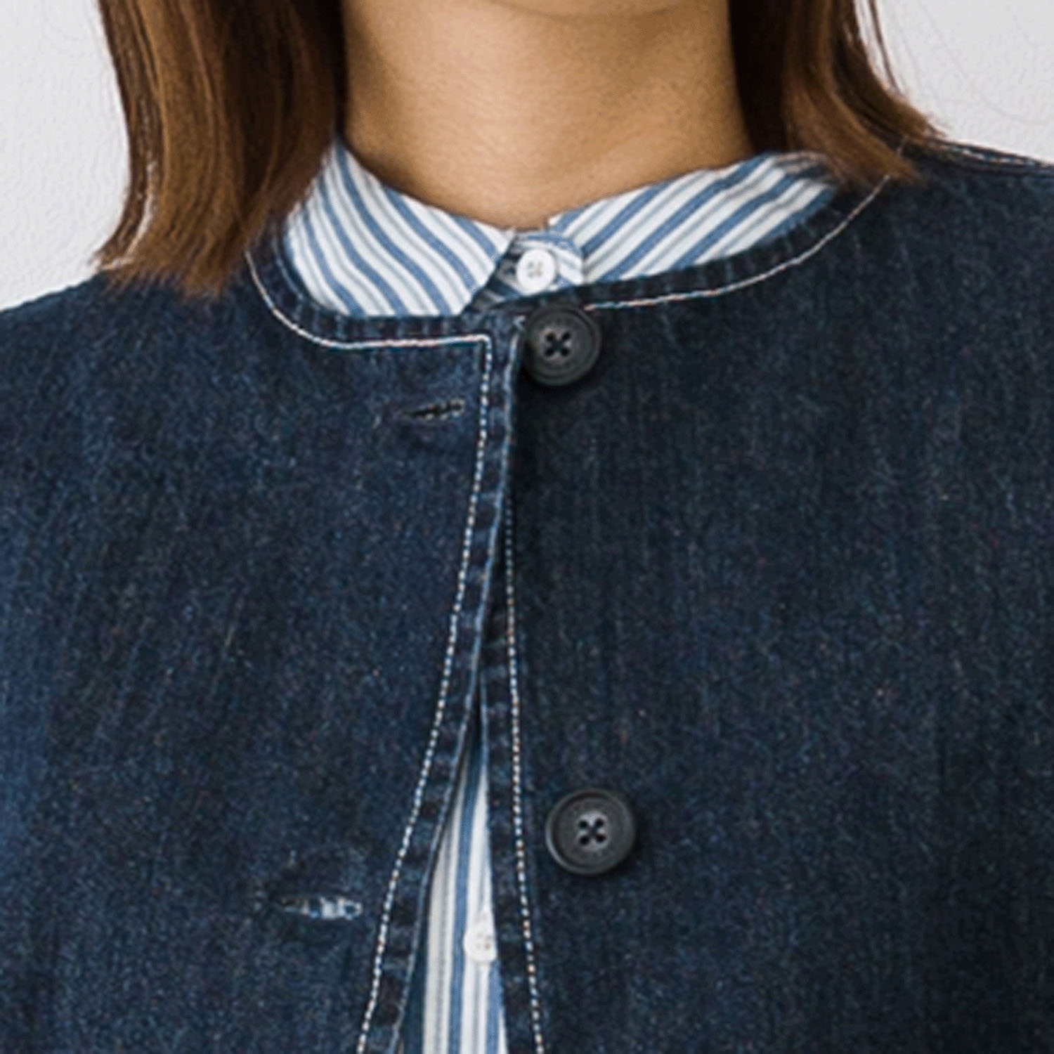 【お取り寄せ】Kermu  9オンスデニムノーカラージャケット - 画像26