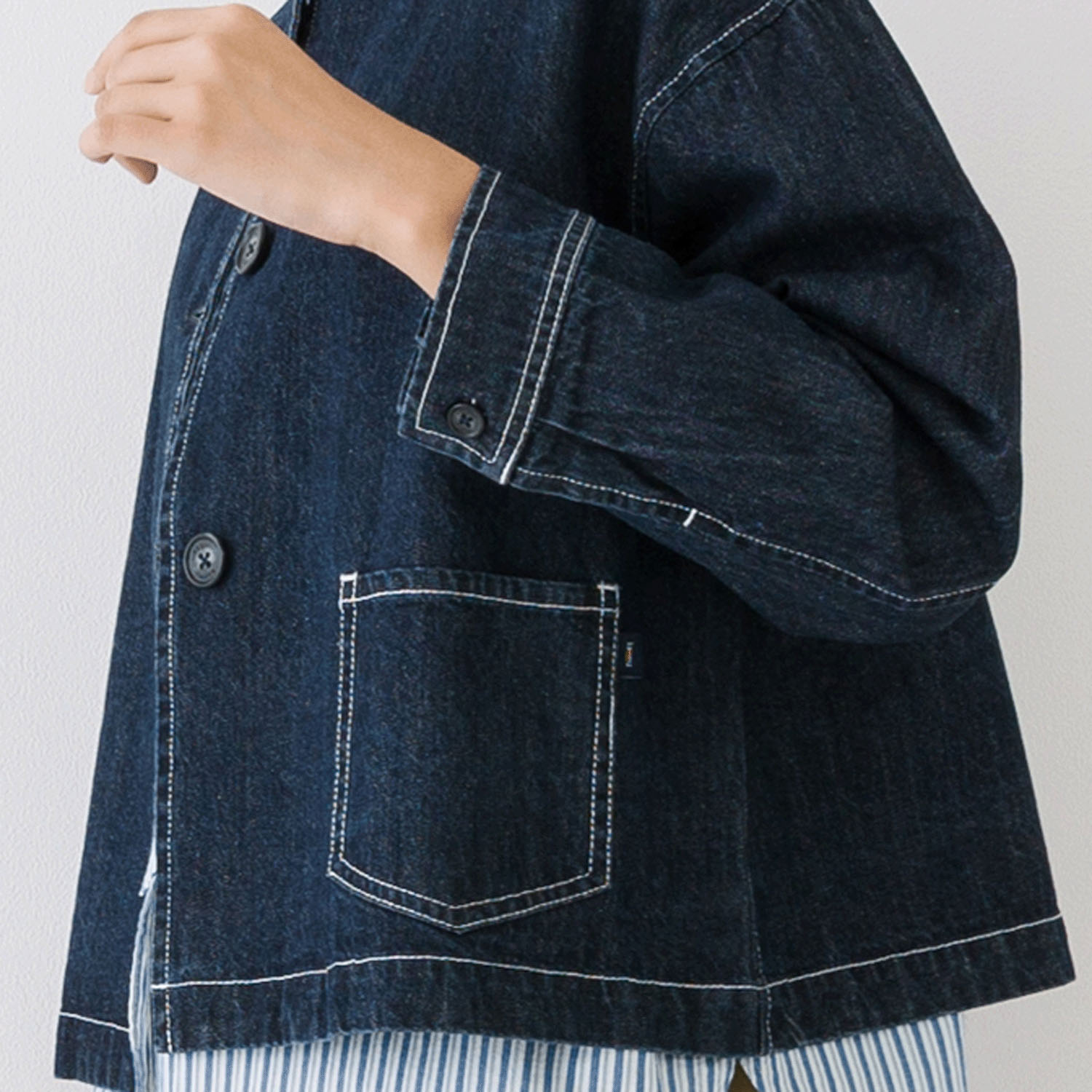 【お取り寄せ】Kermu  9オンスデニムノーカラージャケット - 画像27