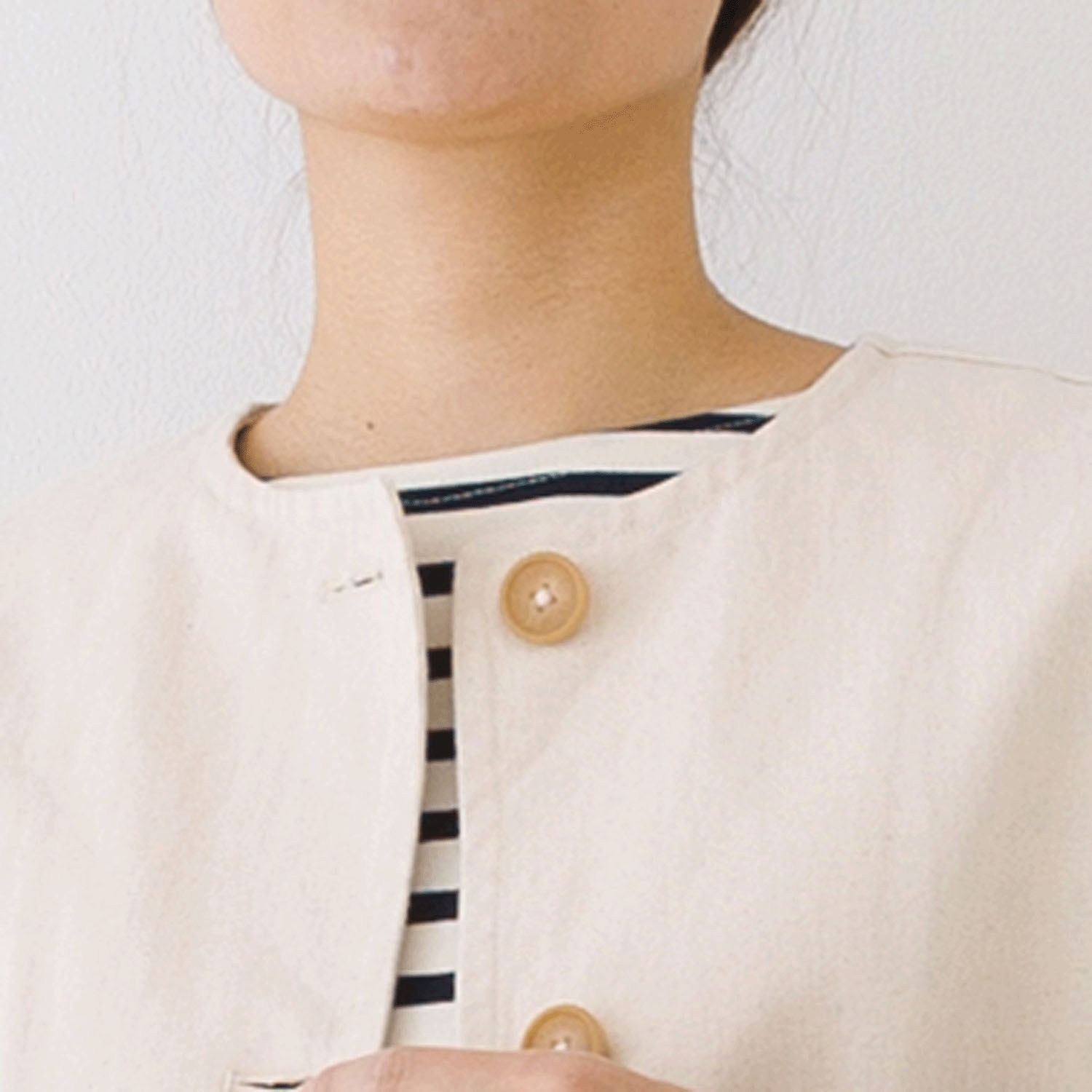 【お取り寄せ】Kermu  9オンスデニムノーカラージャケット - 画像5