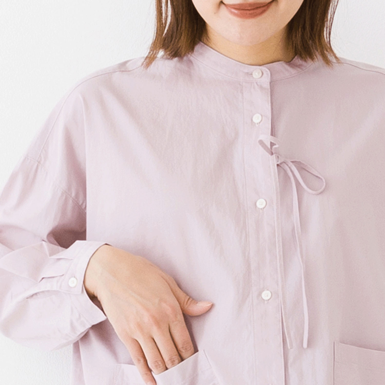 【お取り寄せ】Kermu コットンポムリンワッシャー前ストリングオーバーシャツ - 画像15