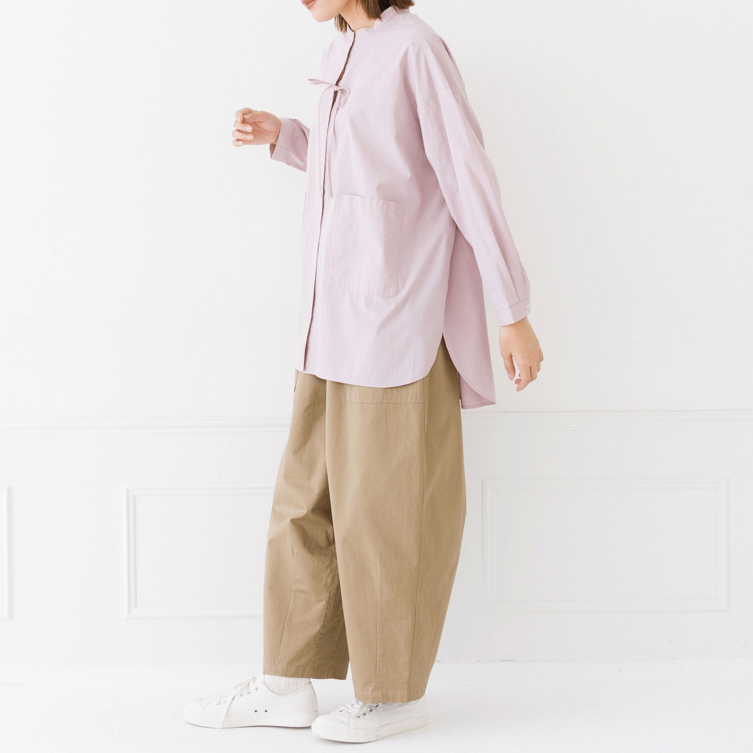 【お取り寄せ】Kermu コットンポムリンワッシャー前ストリングオーバーシャツ - 画像21