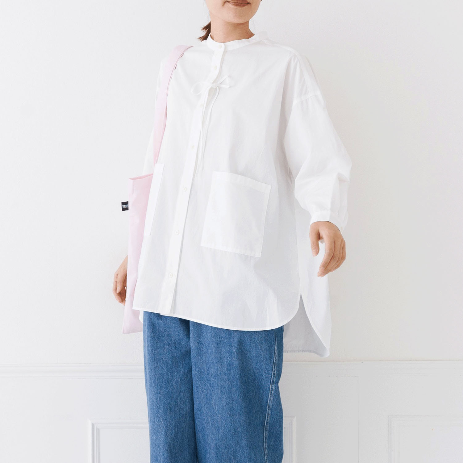 【お取り寄せ】Kermu コットンポムリンワッシャー前ストリングオーバーシャツ - 画像1