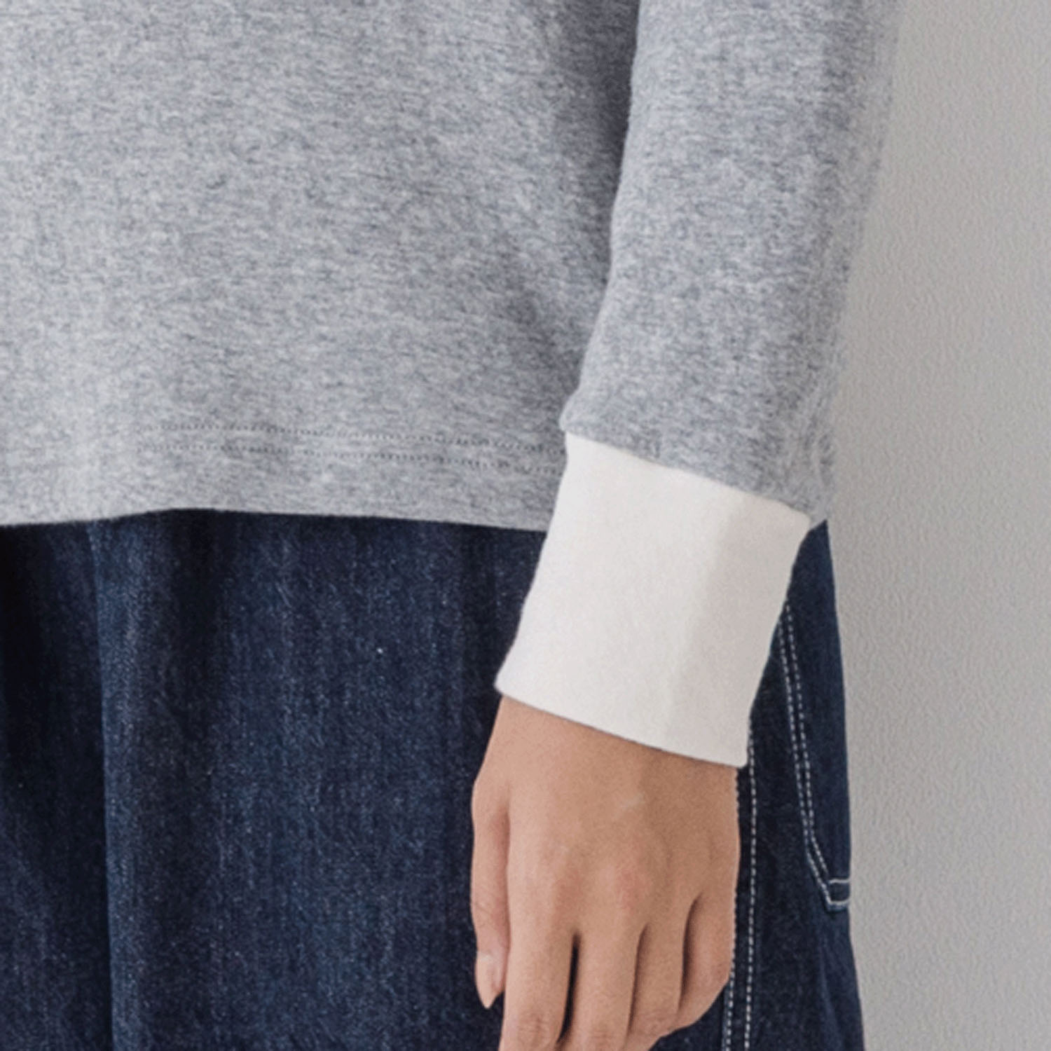 【お取り寄せ】Kermu コットン接結天竺バイカラー長袖Tシャツ - 画像12