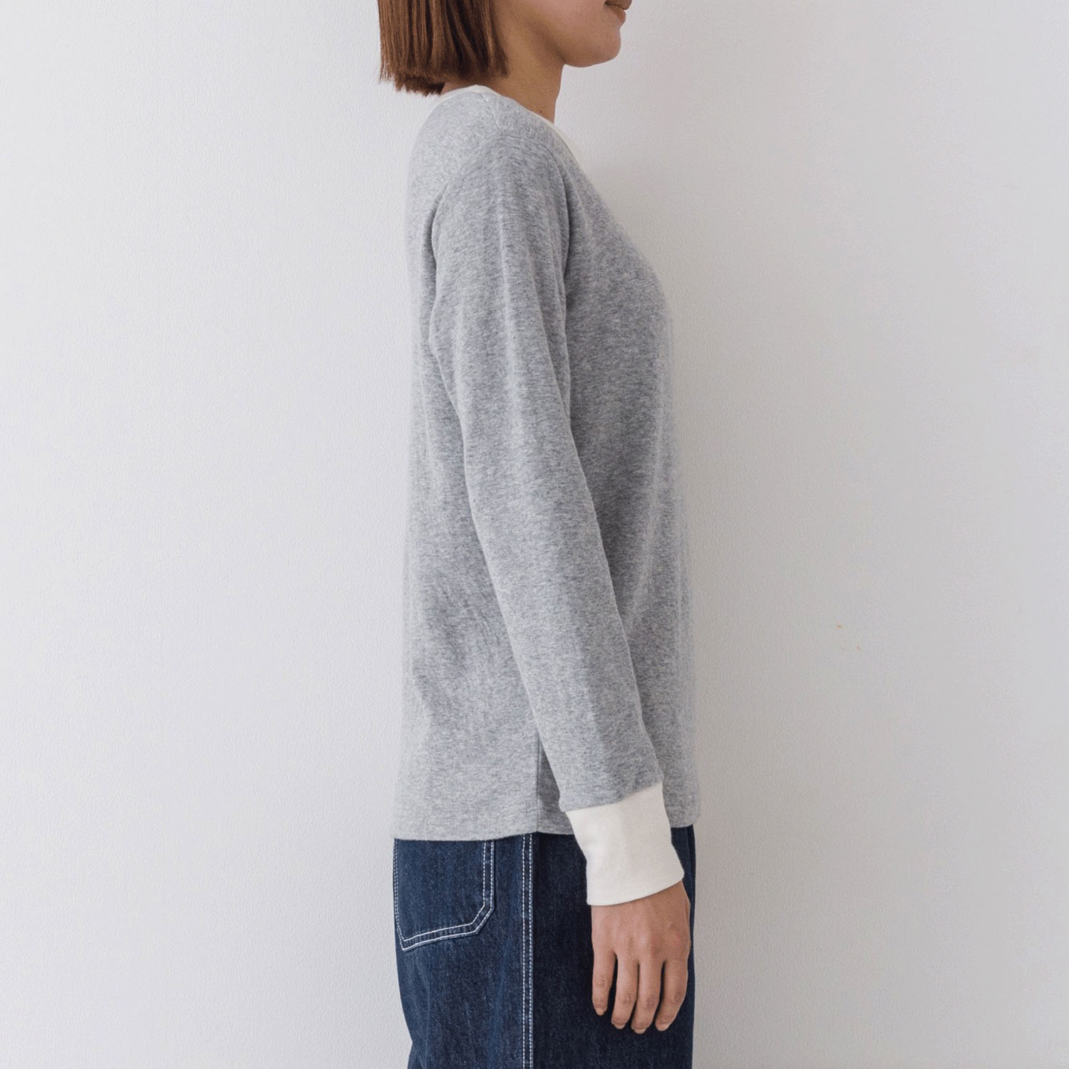 【お取り寄せ】Kermu コットン接結天竺バイカラー長袖Tシャツ - 画像13