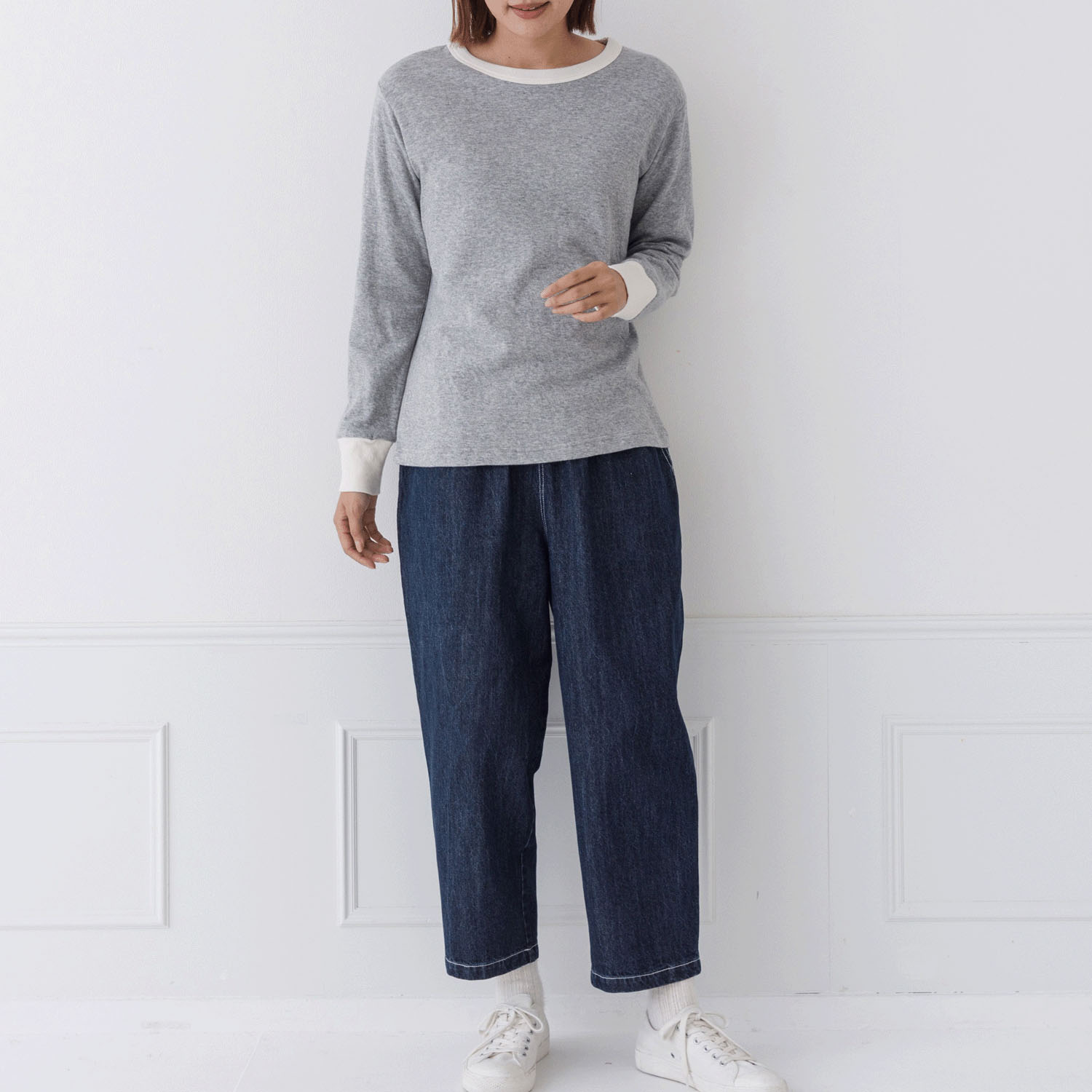 【お取り寄せ】Kermu コットン接結天竺バイカラー長袖Tシャツ - 画像15