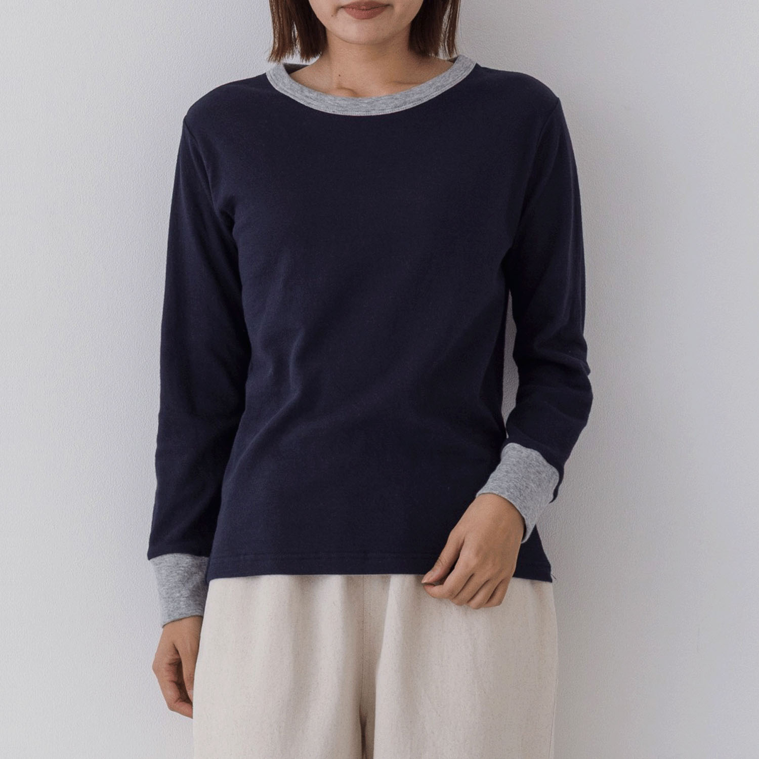 【お取り寄せ】Kermu コットン接結天竺バイカラー長袖Tシャツ - 画像26