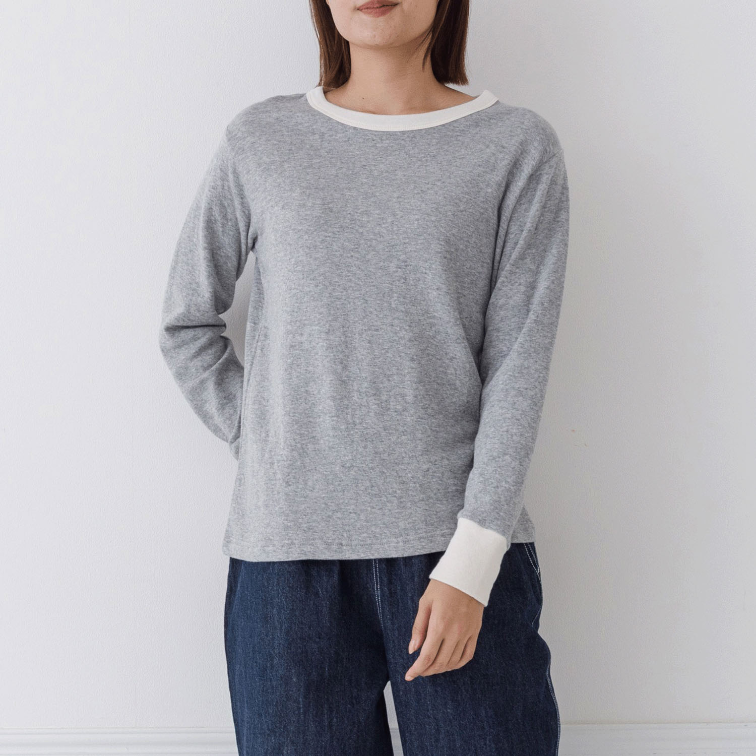 【お取り寄せ】Kermu コットン接結天竺バイカラー長袖Tシャツ - 画像9