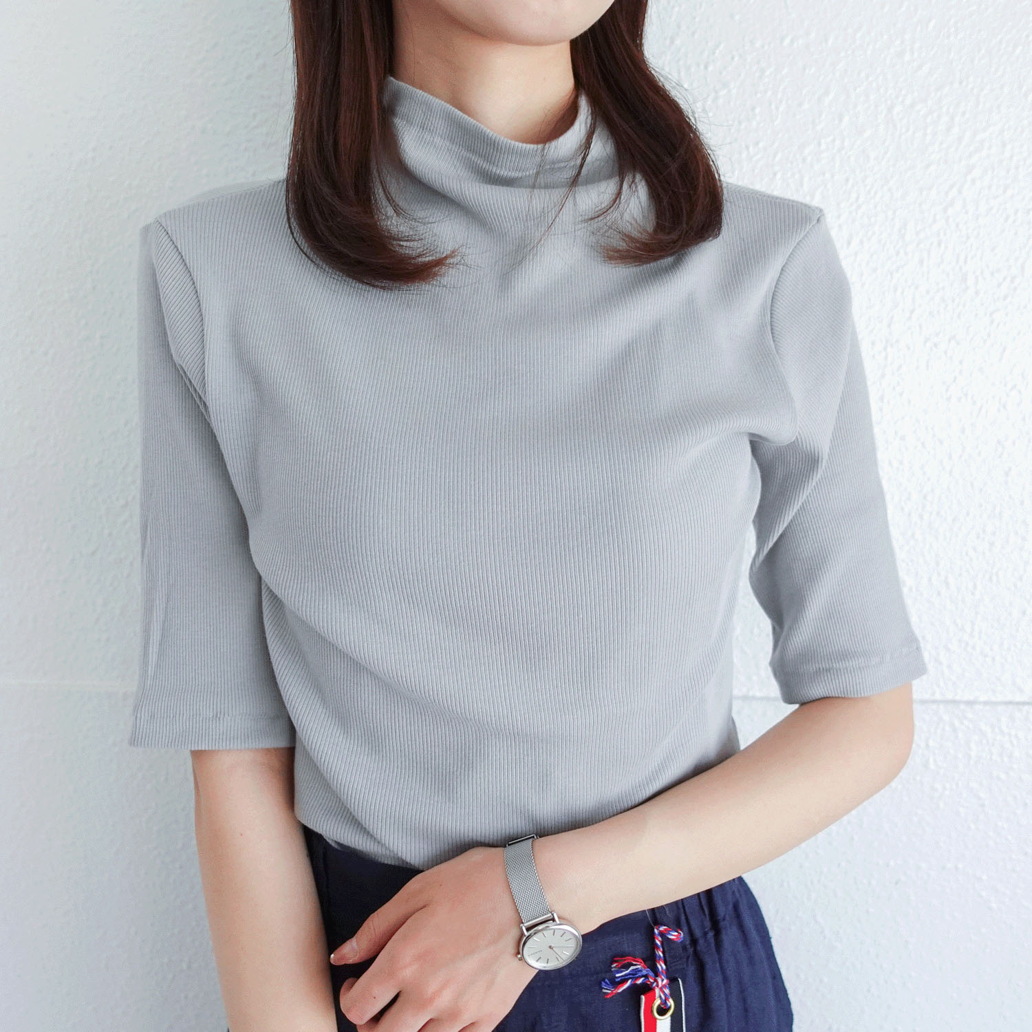 マゼンタT／Cテレコ5分袖 - 画像1