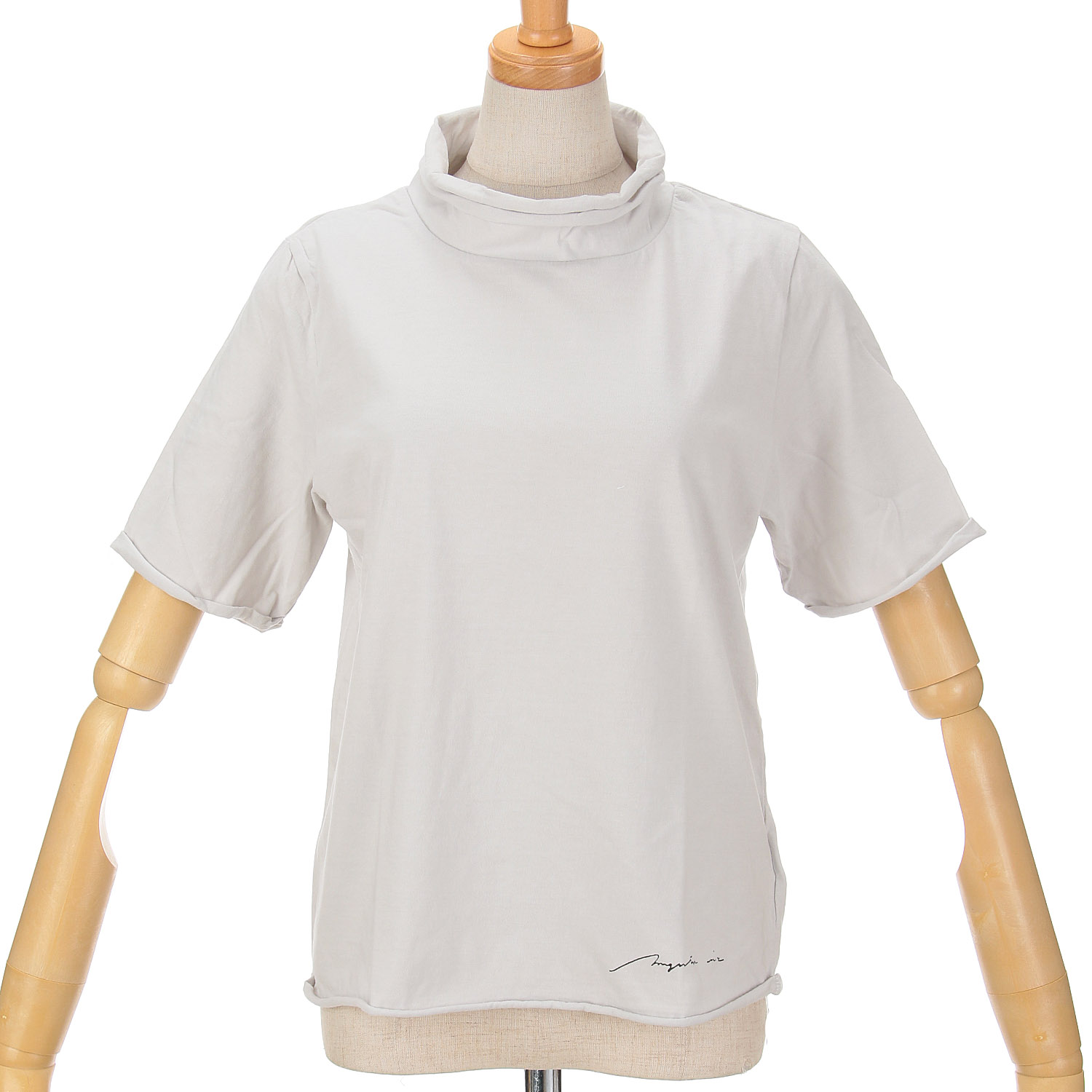 マゼンタ綿天竺2段ロール半袖 - 画像7