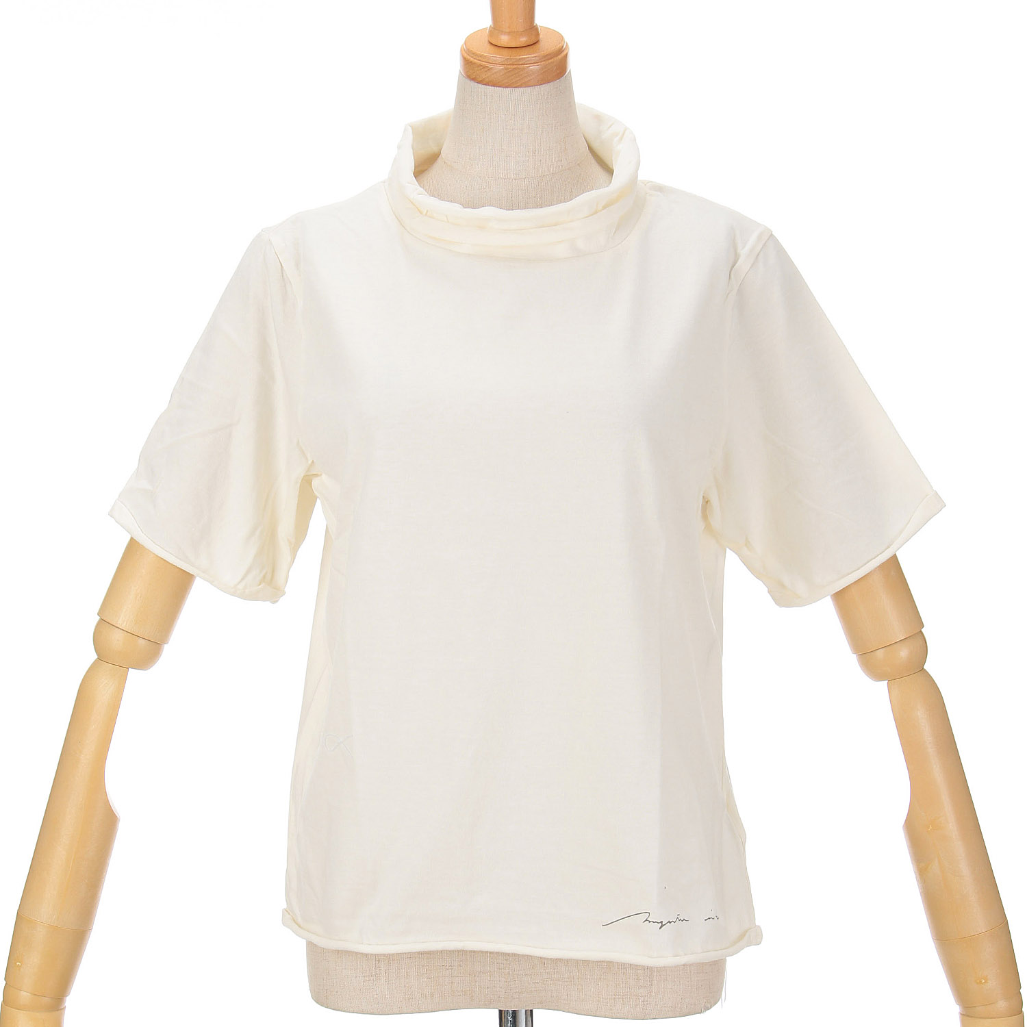 マゼンタ綿天竺2段ロール半袖 - 画像9