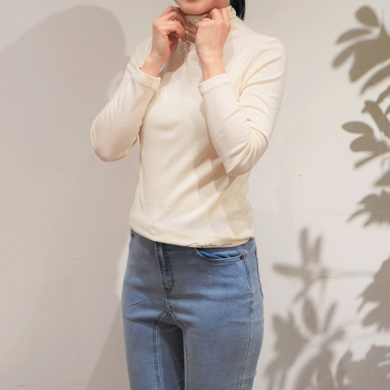 マゼンタ フライス12cmボトルネック長袖 - 画像18