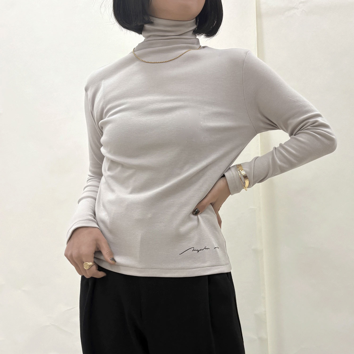 マゼンタ フライス12cmボトルネック長袖 - 画像23