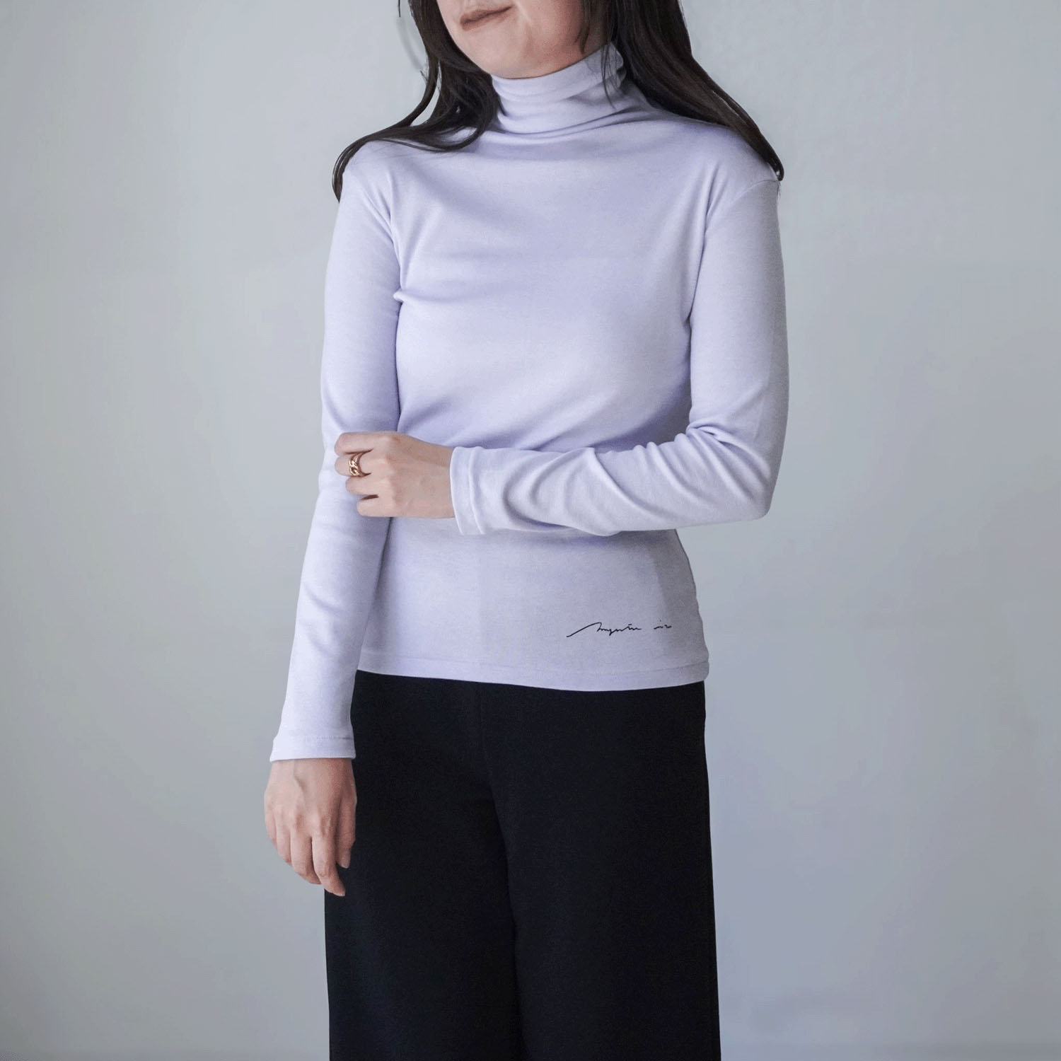 マゼンタ フライス12cmボトルネック長袖 - 画像47