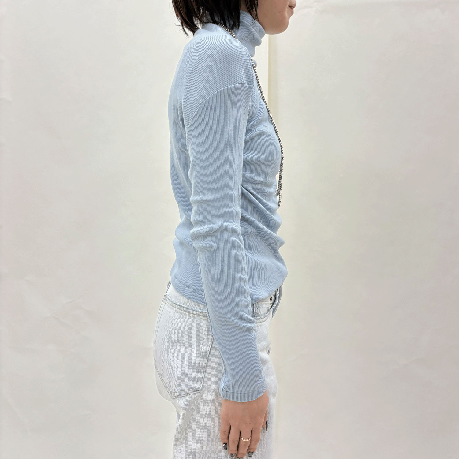 【Insta Live】マゼンタ テレコ12cmボトルネック長袖 - 画像33