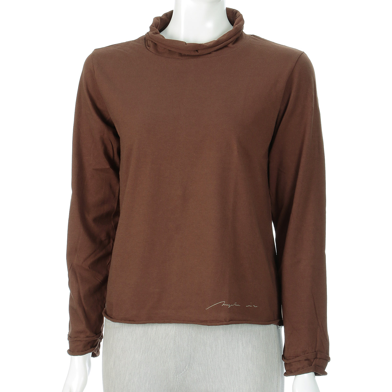 マゼンタ 綿天竺2段ロール長袖