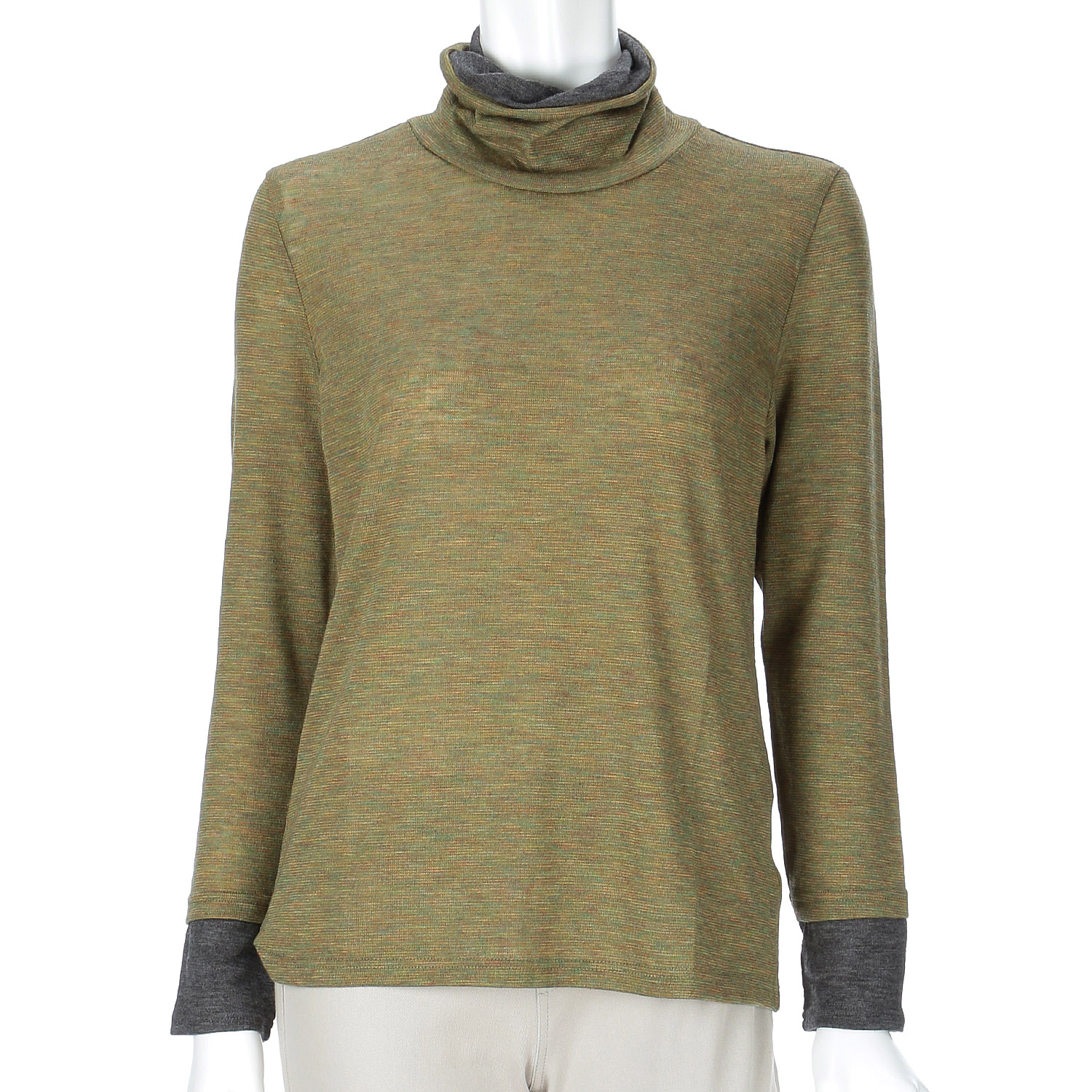 サテンドールひねり配色ハイネックカットソー - 画像28