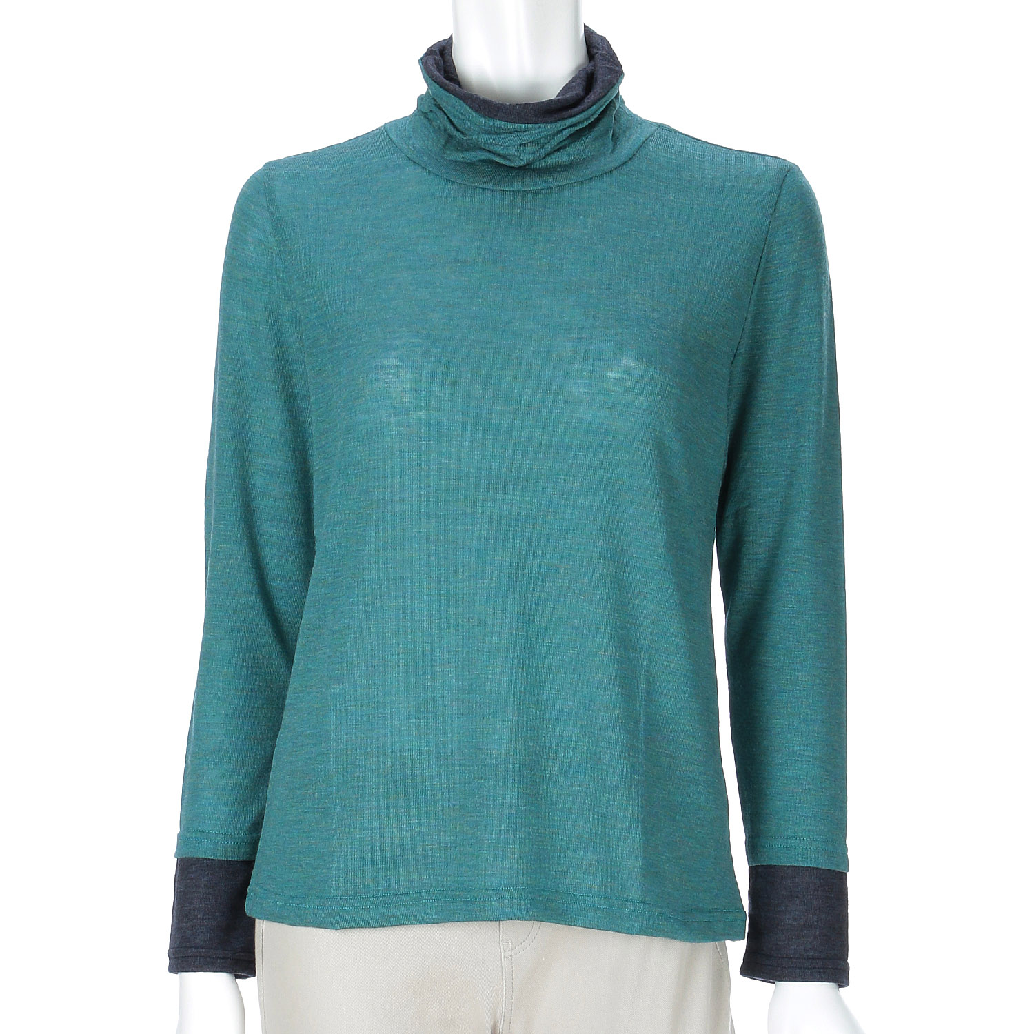 サテンドールひねり配色ハイネックカットソー - 画像29