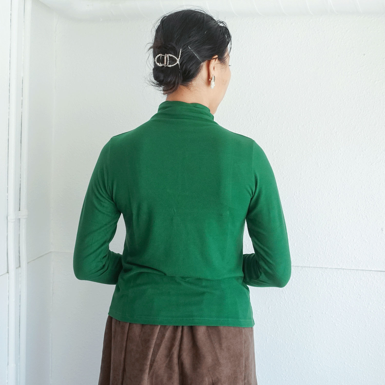 【Insta Live】ミップガーゼ無地ボトルネックカットソー - 画像6