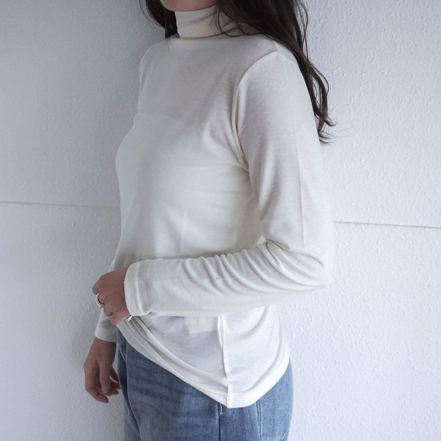 【Insta Live】ミップガーゼ無地ボトルネックカットソー - 画像9