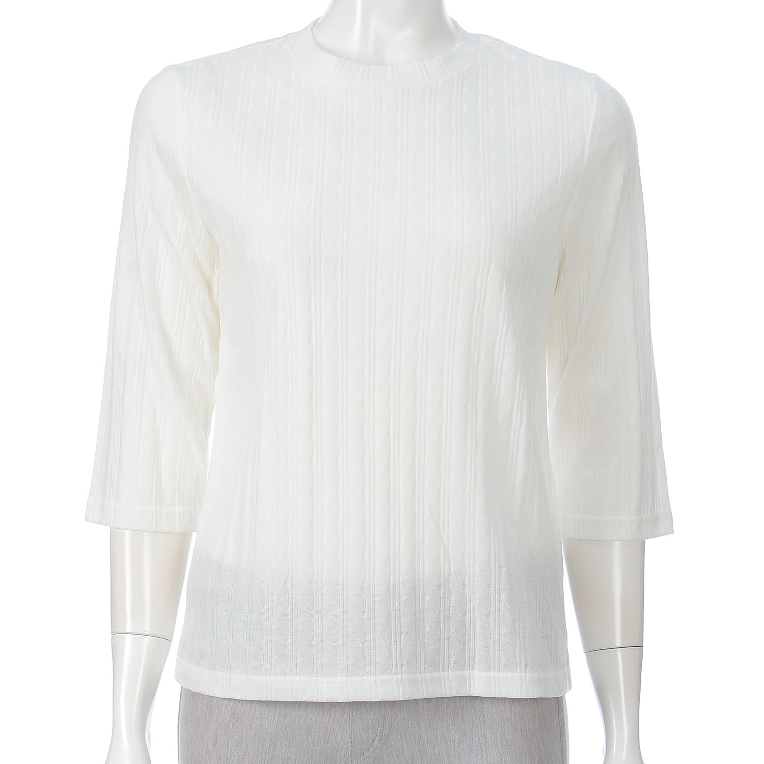 リンクスジャカードケーブル柄カットソー - 画像2