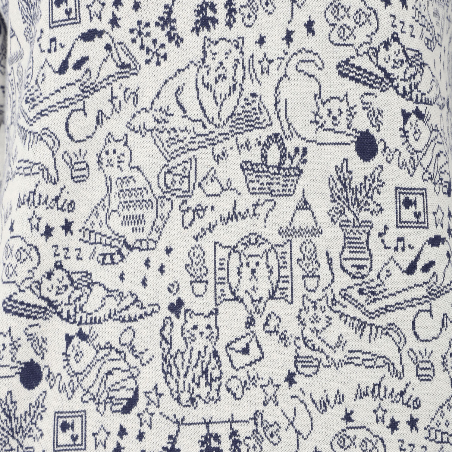 T’BIS STUDIO 長袖ネコ柄ダブルジャカード起毛ハイネックカットソー - 画像11