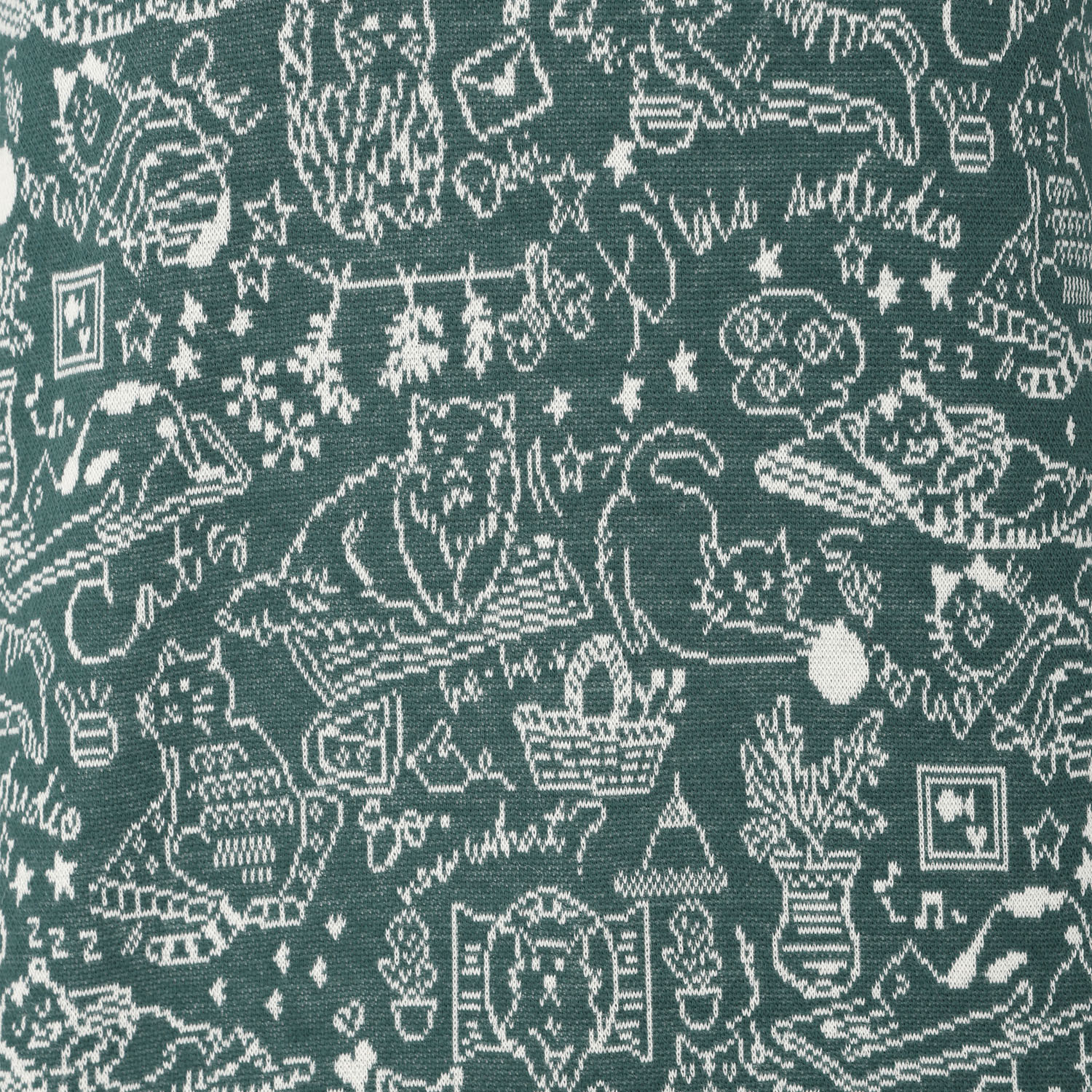 T’BIS STUDIO 長袖ネコ柄ダブルジャカード起毛ハイネックカットソー - 画像6