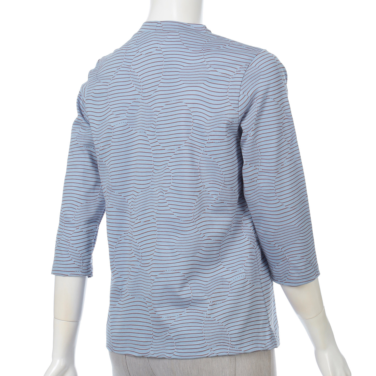 細ボーダータックジャカードチビハイネック7分袖 - 画像6