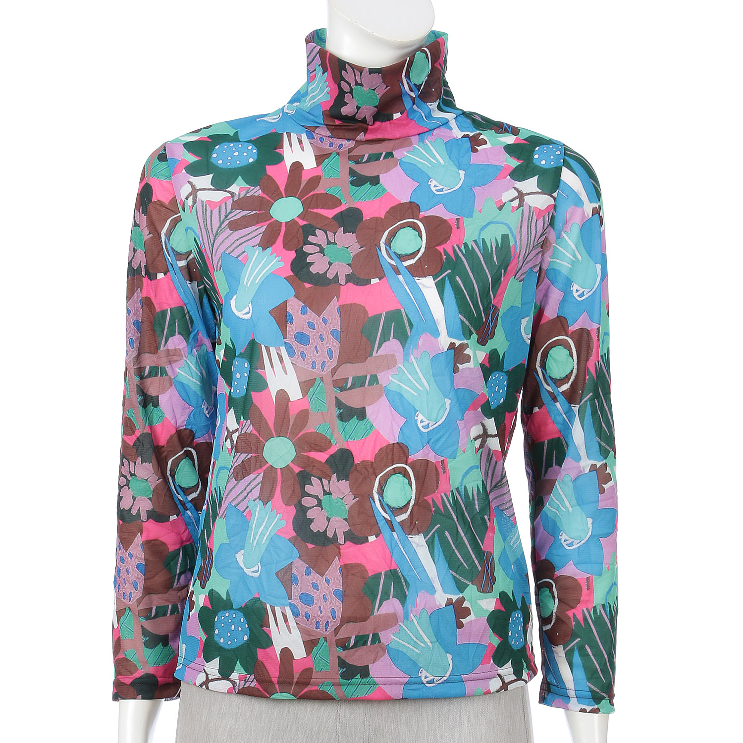 ワッシャー加工転写プリントハイネック - 画像3