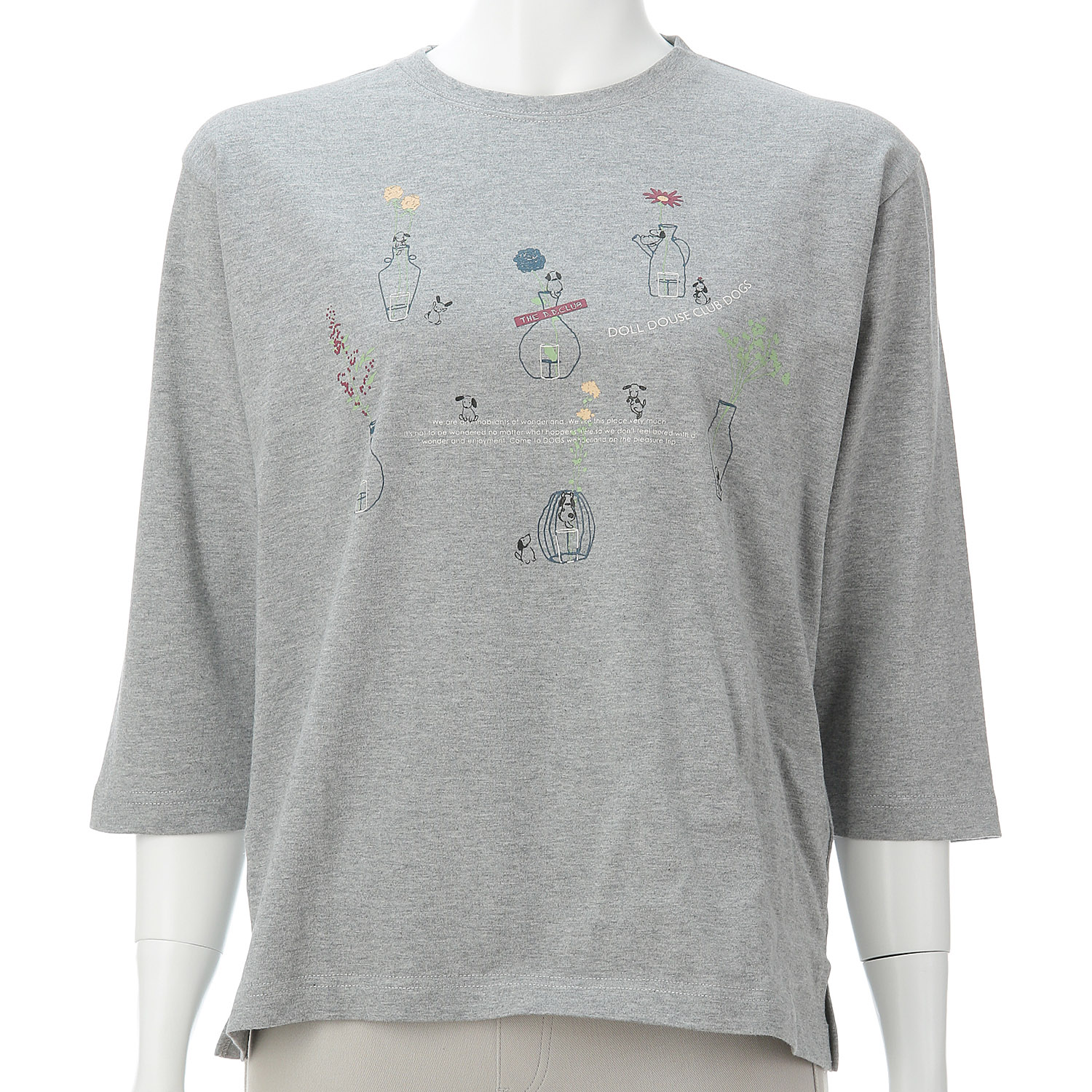 DDCLUB  7分袖T クレヨン犬花瓶 - 画像3