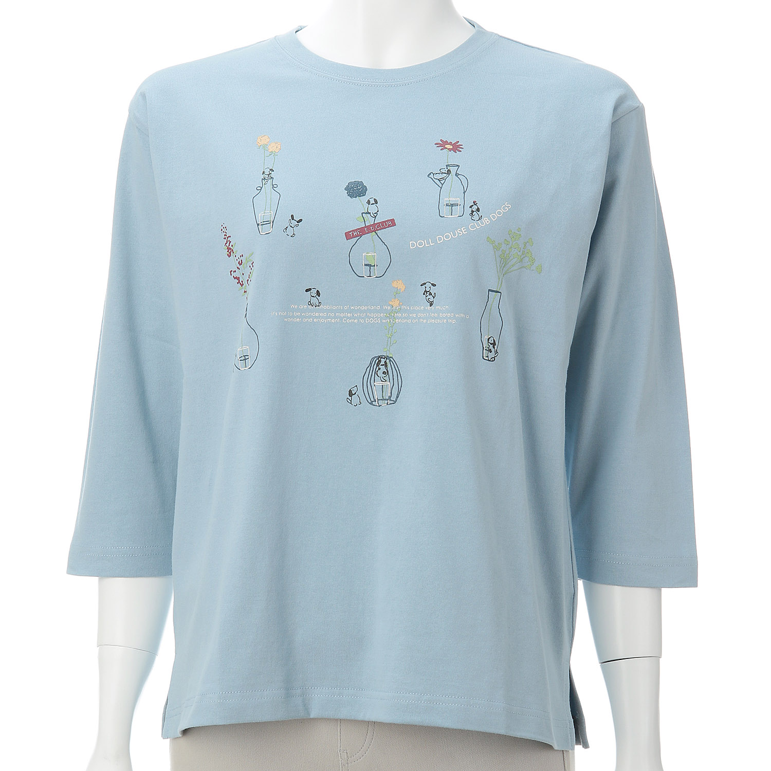 DDCLUB  7分袖T クレヨン犬花瓶 - 画像8