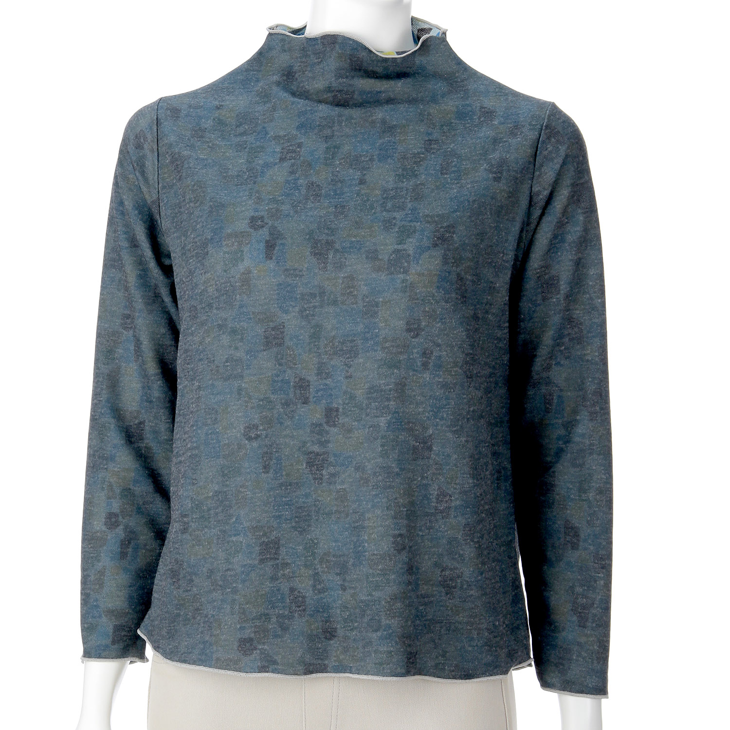 リバーシブルプリントボトルネックプルオーバー - 画像3