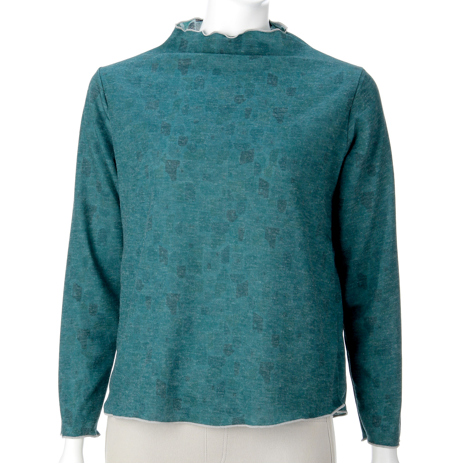 リバーシブルプリントボトルネックプルオーバー - 画像5