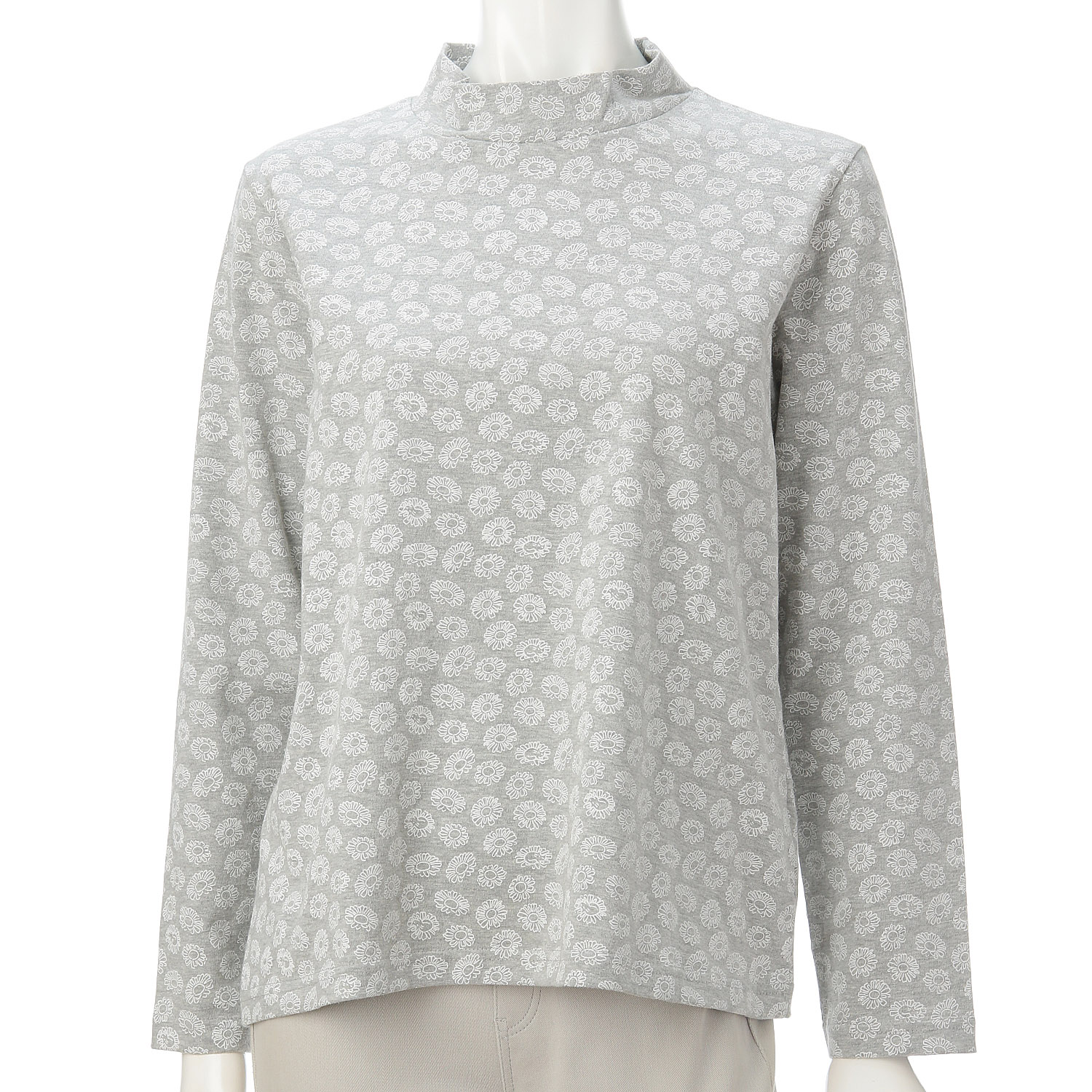 T’BIS STUDIO 長袖花猫総プリントトハイネックTシャツ - 画像8