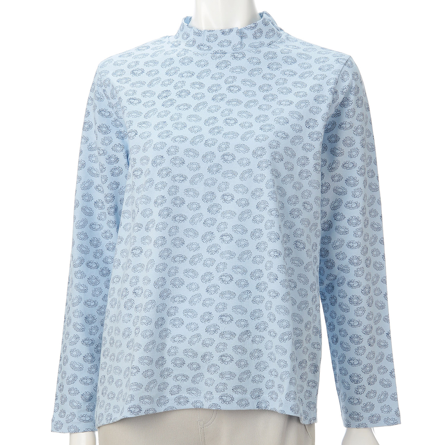 T’BIS STUDIO 長袖花猫総プリントトハイネックTシャツ - 画像10