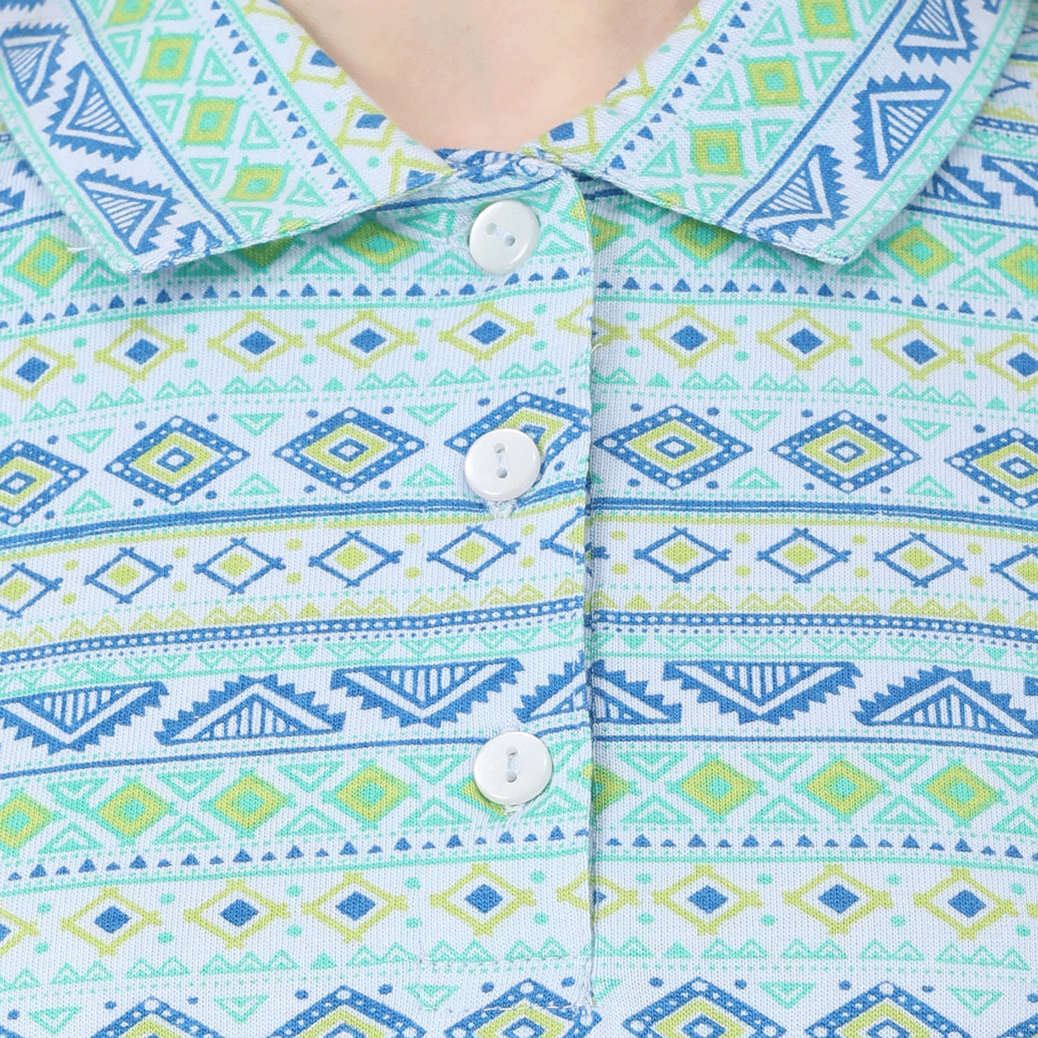 T’BIS STUDIO 長袖幾何柄総プリントポロシャツ - 画像12