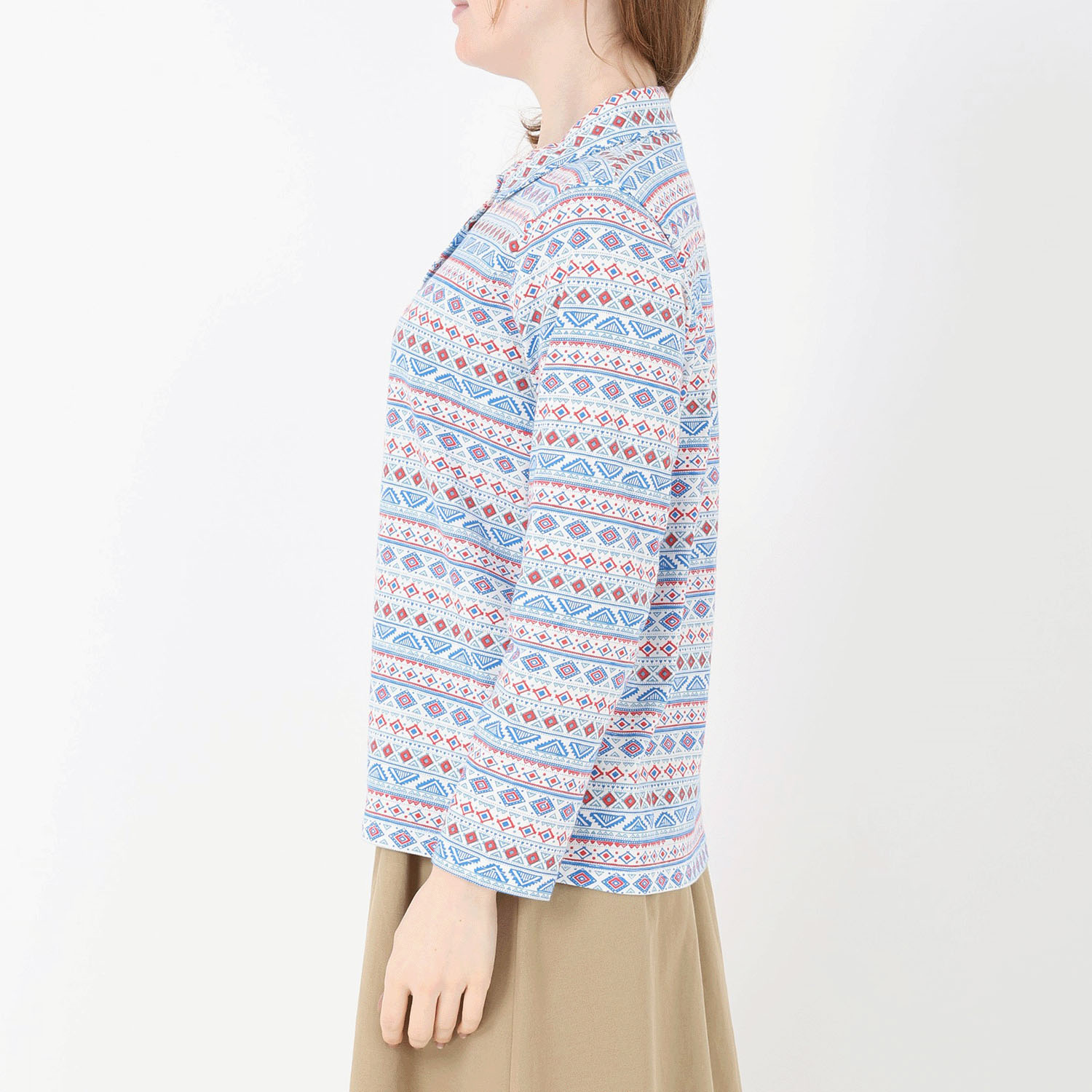 T’BIS STUDIO 長袖幾何柄総プリントポロシャツ - 画像8