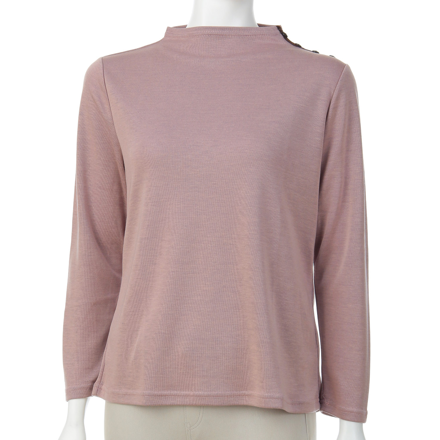 ボトルネック肩ボタン付きプルオーバー - 画像3