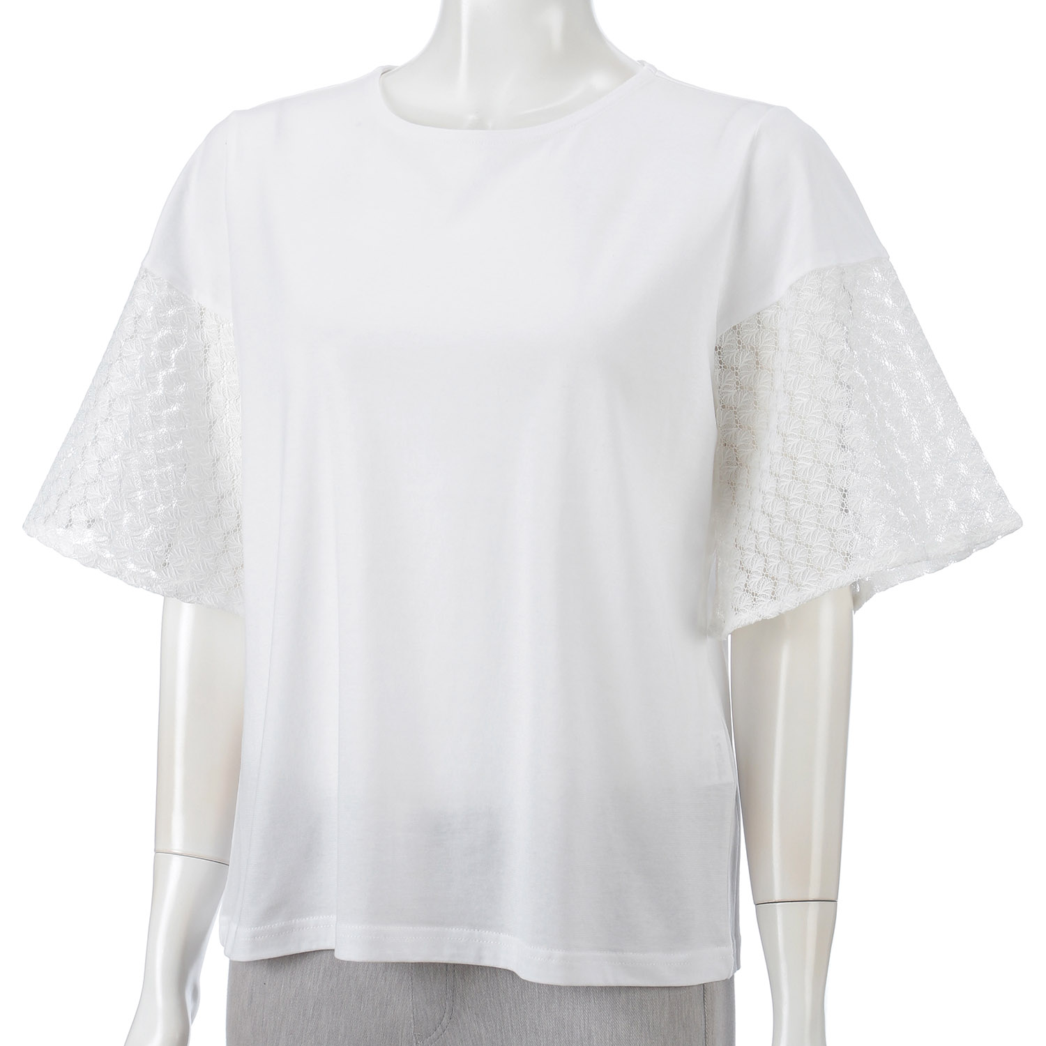 袖レースプルオーバー