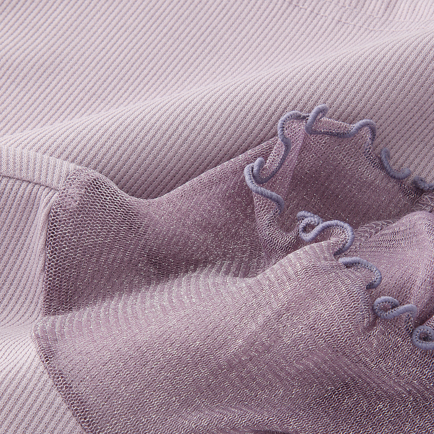 リブ×ラメ入りパワーネットカットソー - 画像7